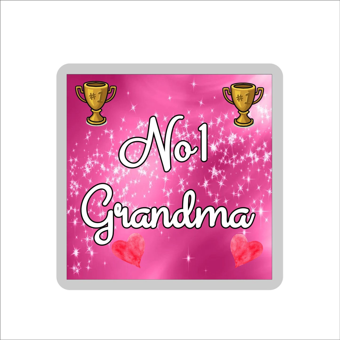 Grandma Coaster Gift - Number One Grandma - Fun Cute Novelty Family Present