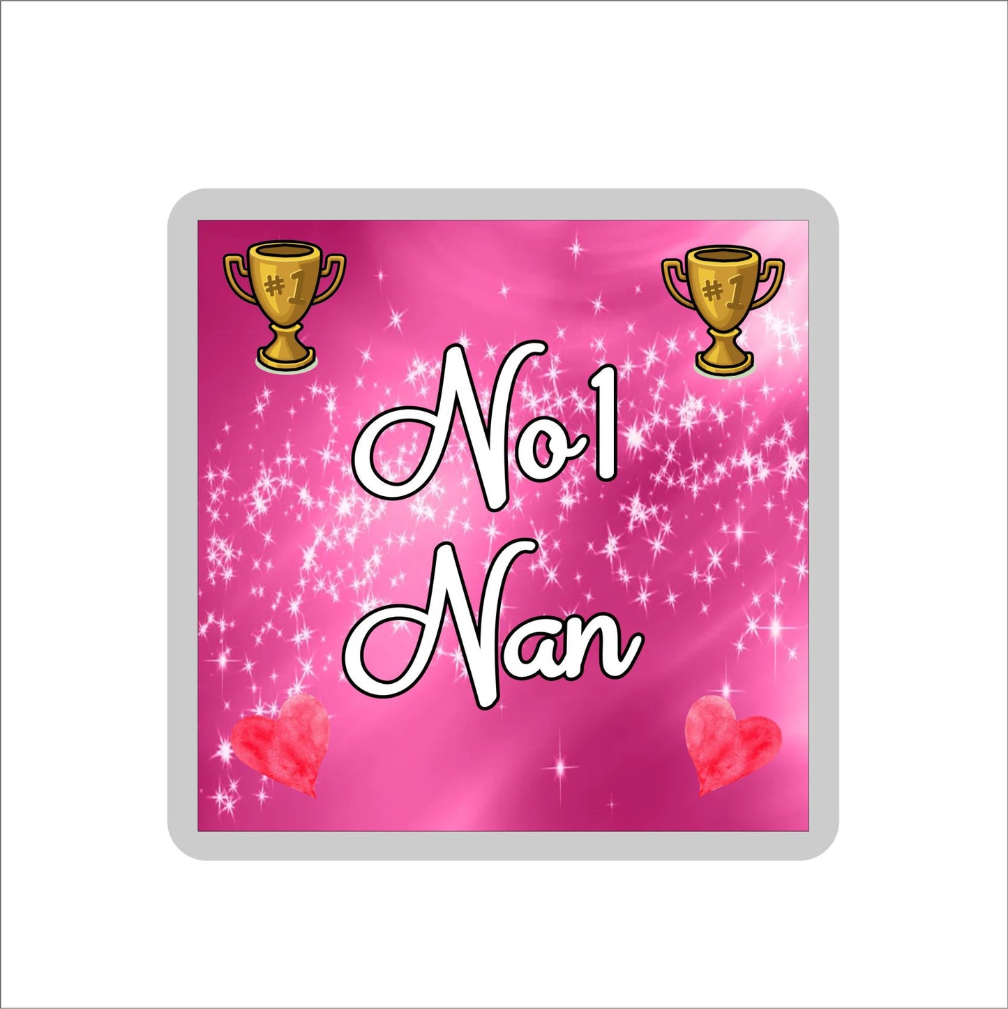 Nan Coaster Gift - Number One Nan - Fun Cute Novelty Family Present