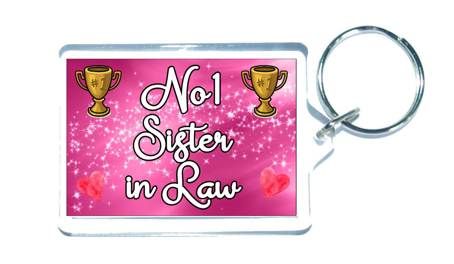 Sister in Law Keyring Gift - Number One Sister in Law - Cute Fun Novelty Family Present