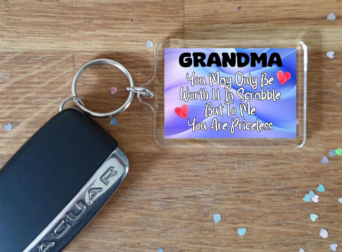 Grandma Keyring Gift - You May Only Be Worth 11 in Scrabble But To me You Are Priceless - Fun Cute Novelty Present