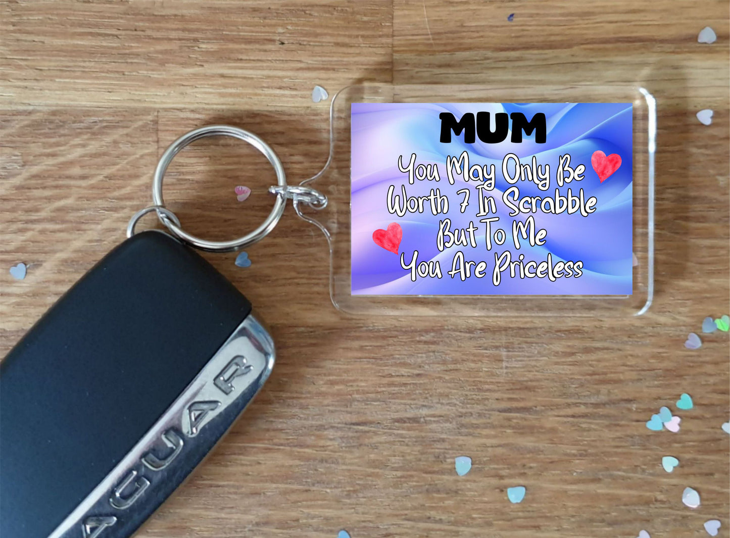 Mum Keyring Gift - You May Only Be Worth 7 in Scrabble But To me You Are Priceless - Fun Cute Novelty Present