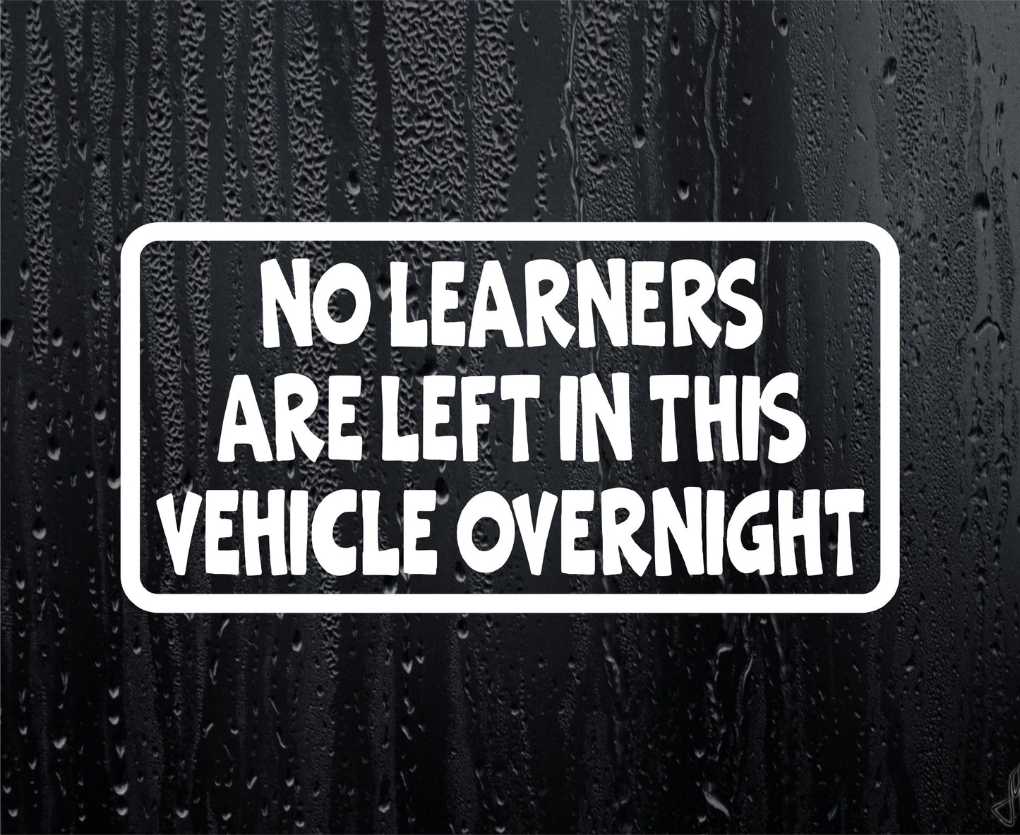 Car Sticker No Learners Are Left In Vehicle Overnight Funny Cute Novelty Van Window Bumper Boot Door Decal Gift Present