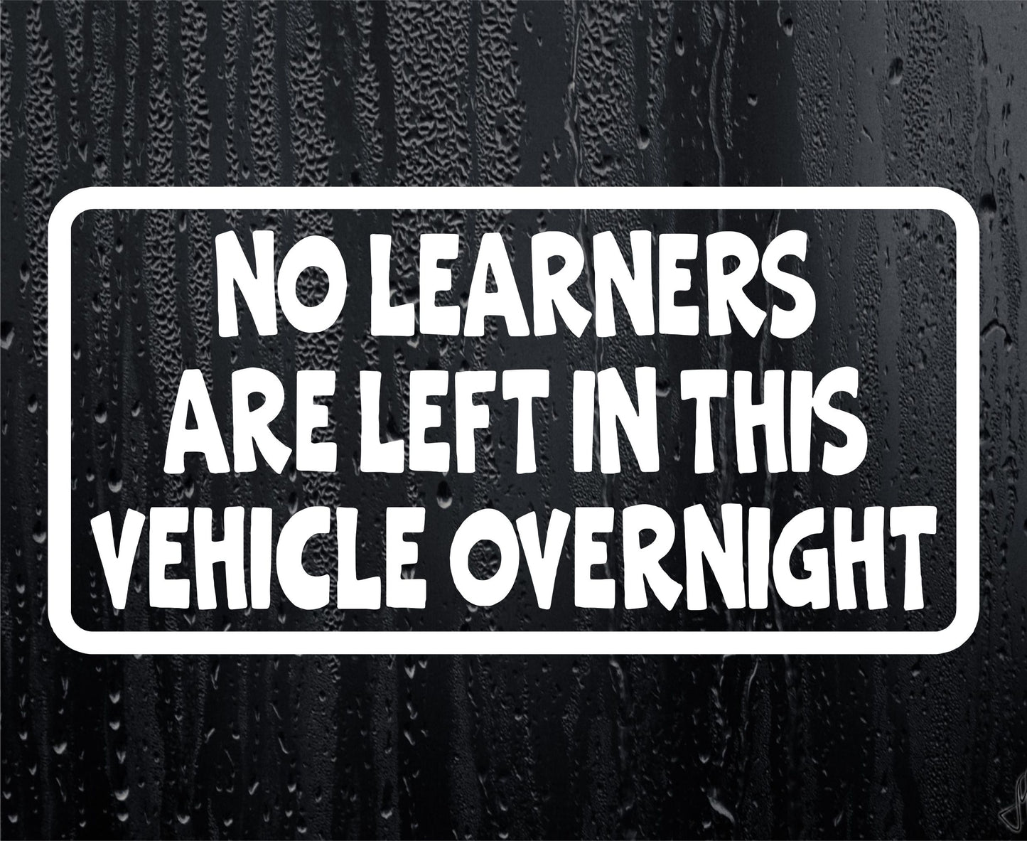 Car Sticker No Learners Are Left In Vehicle Overnight Funny Cute Novelty Van Window Bumper Boot Door Decal Gift Present