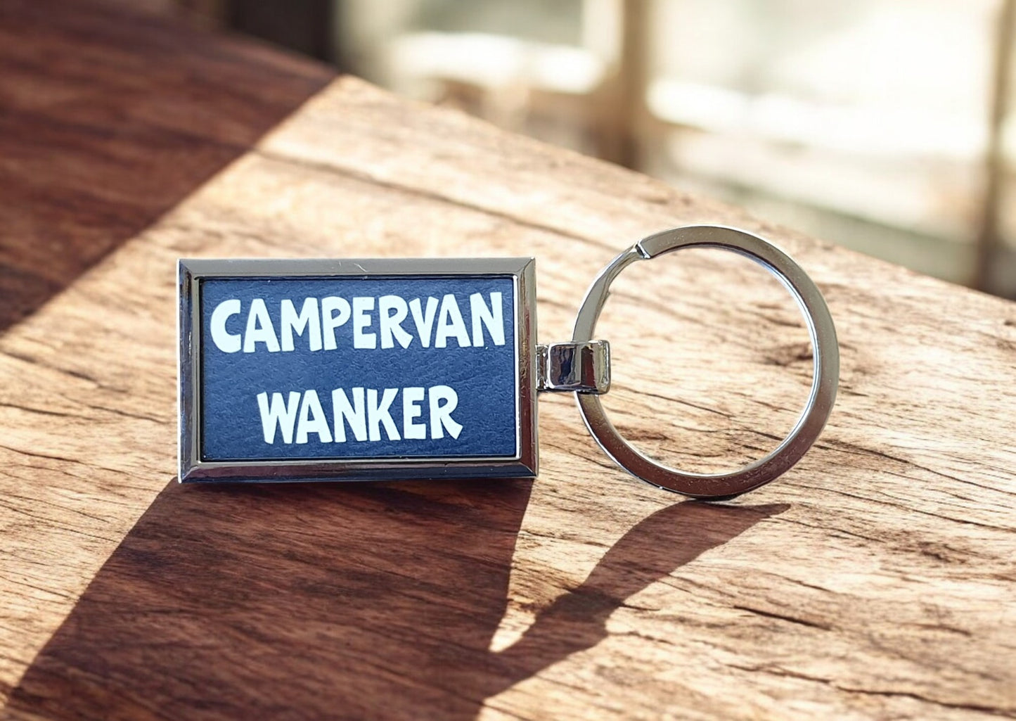 Campervan Keyring Gift - Campervan Wanker - Nice Fun Cute Cheeky Metal Key Chain Novelty Present