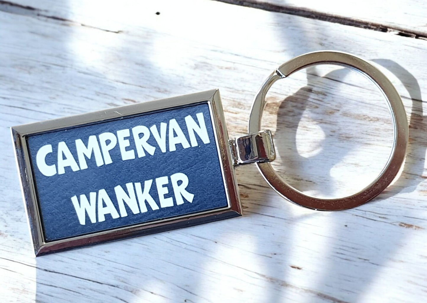 Campervan Keyring Gift - Campervan Wanker - Nice Fun Cute Cheeky Metal Key Chain Novelty Present