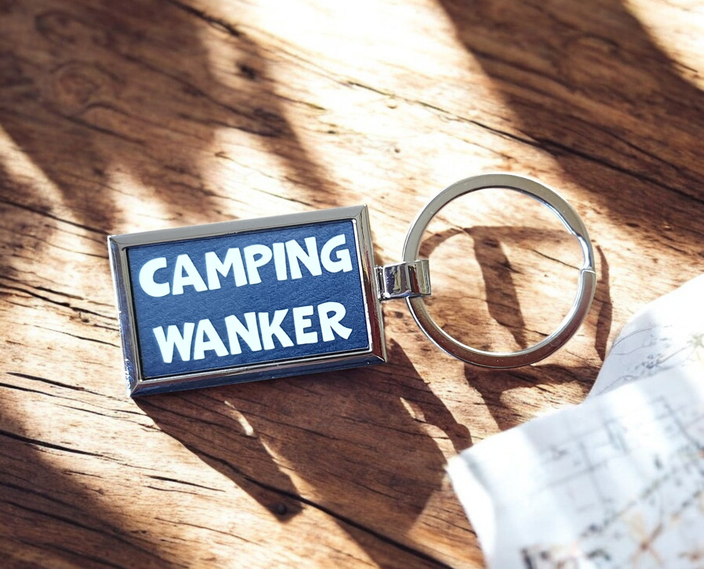 Camping Keyring Gift - Camping Wanker - Nice Fun Cute Cheeky Metal Key Chain Novelty Present