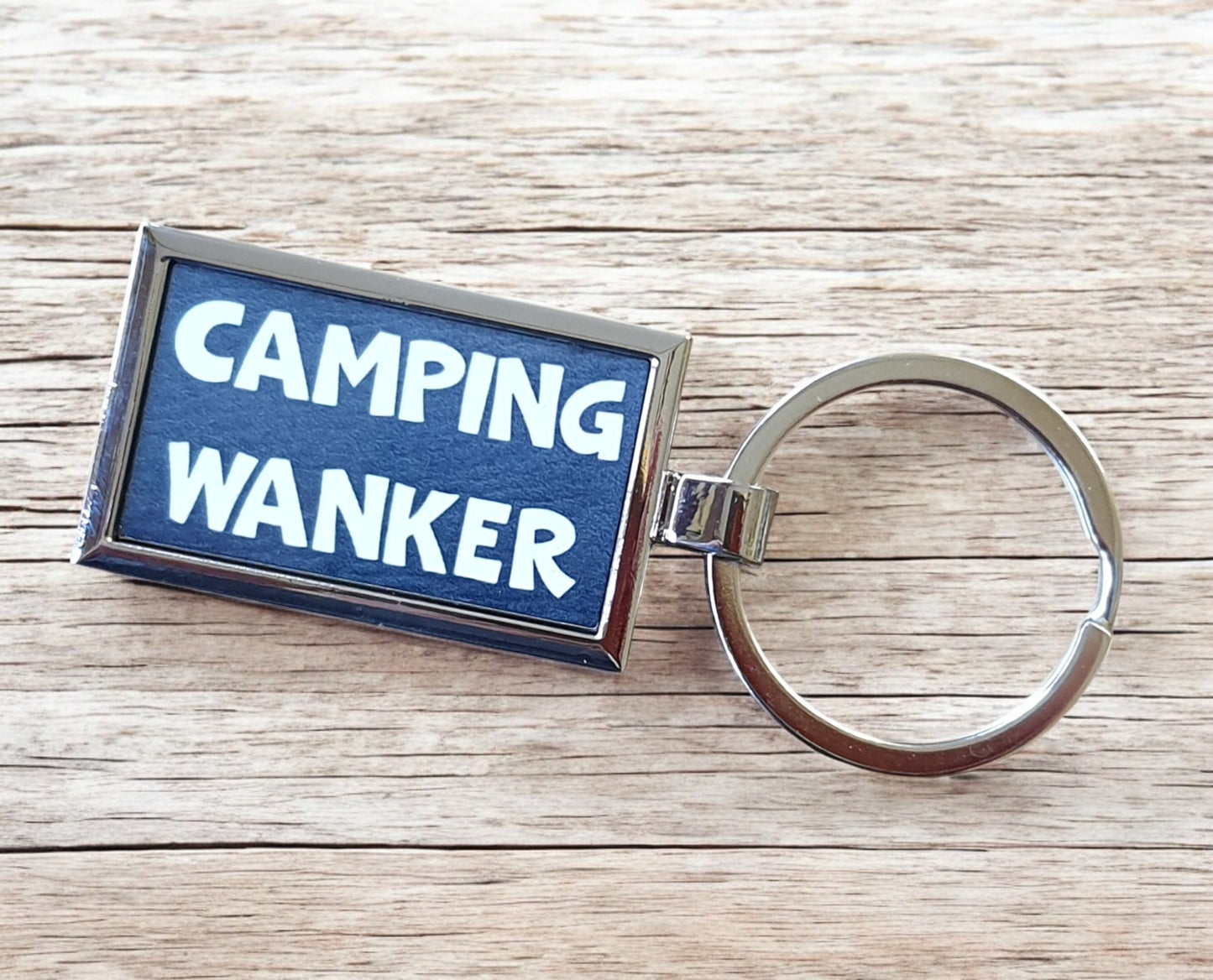 Camping Keyring Gift - Camping Wanker - Nice Fun Cute Cheeky Metal Key Chain Novelty Present