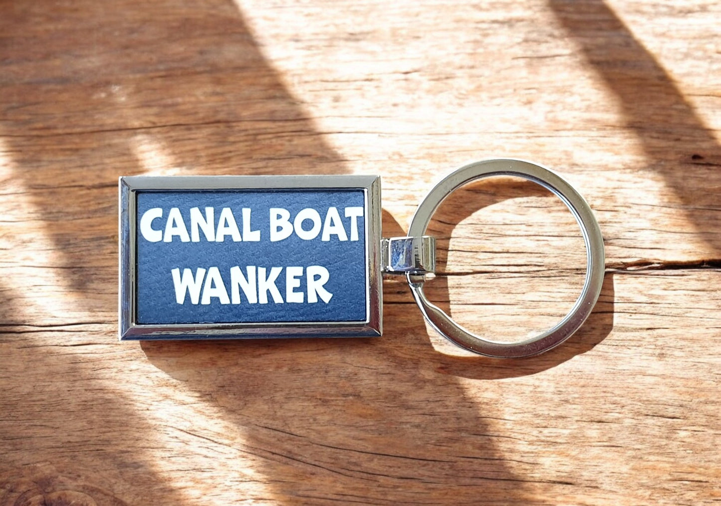 Boating Keyring Gift - Canal Boat Wanker - Nice Fun Cute Cheeky Metal Key Chain Novelty Present