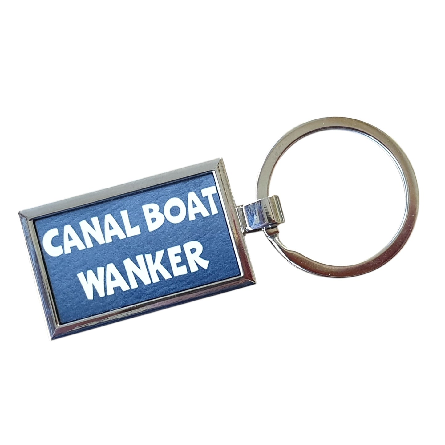 Boating Keyring Gift - Canal Boat Wanker - Nice Fun Cute Cheeky Metal Key Chain Novelty Present