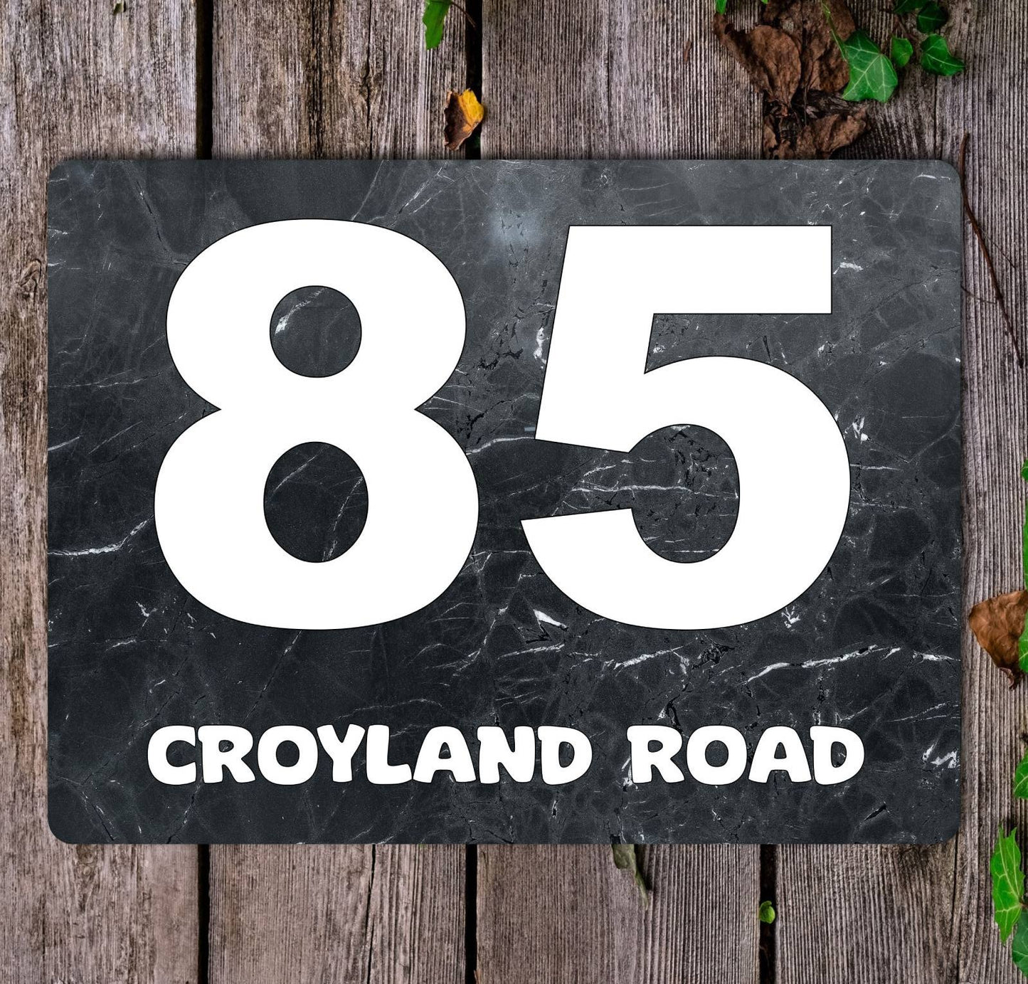 Personalised Address Metal Sign Gift - Any Number and Street Name - Cute Fun Novelty Aluminium Present