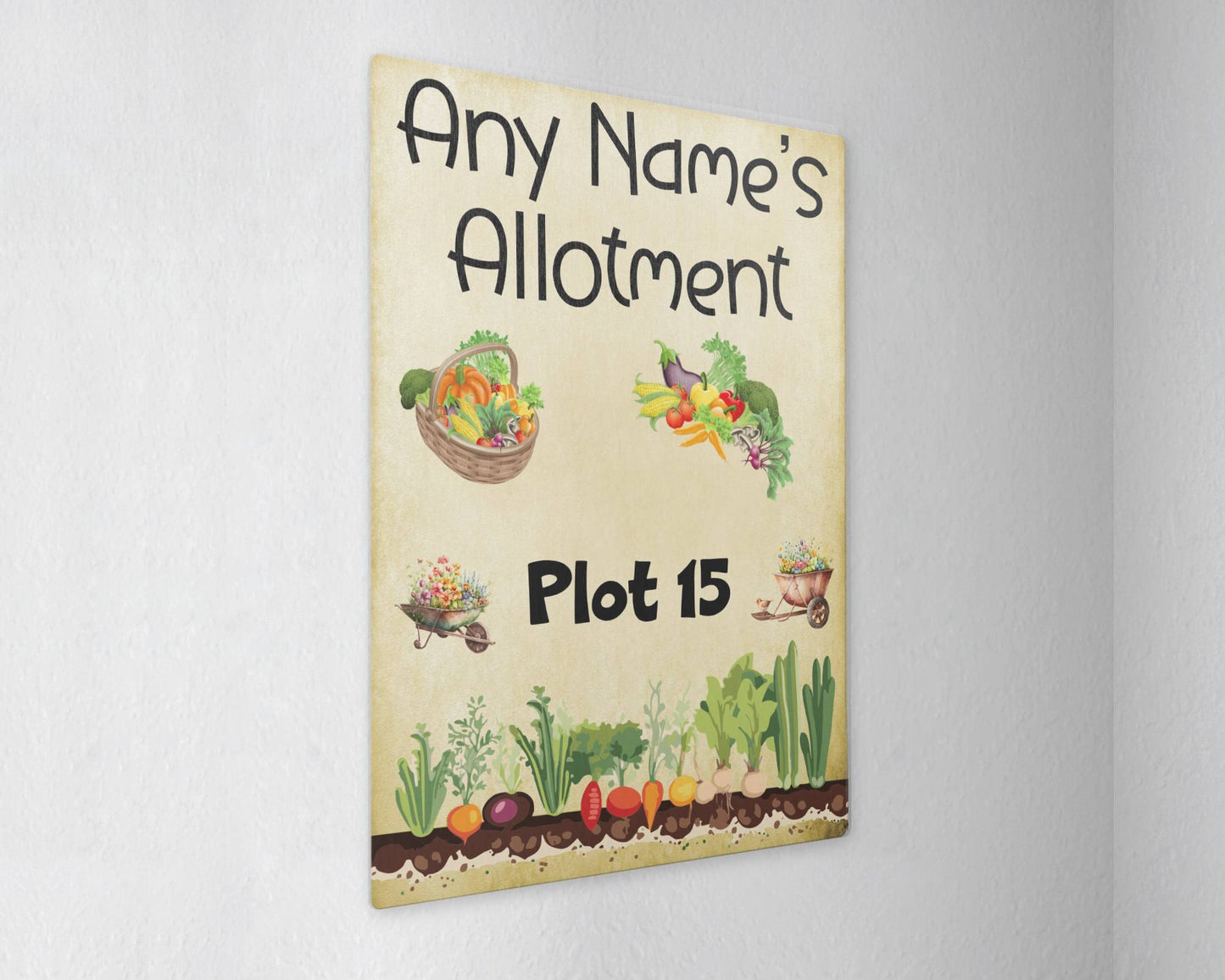 Personalised Garden Metal Sign Gift - Any Name And Plot Number Allotment - Cute Fun Novelty Family Aluminium Present