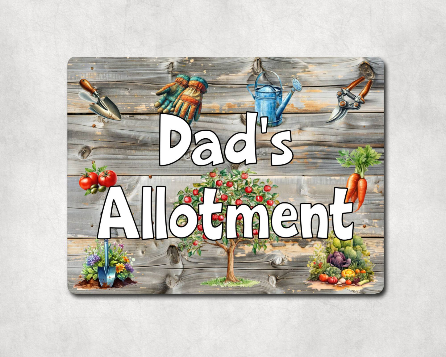 Garden Metal Sign Gift - Dad's Allotment - Cute Fun Novelty Family Aluminium Present