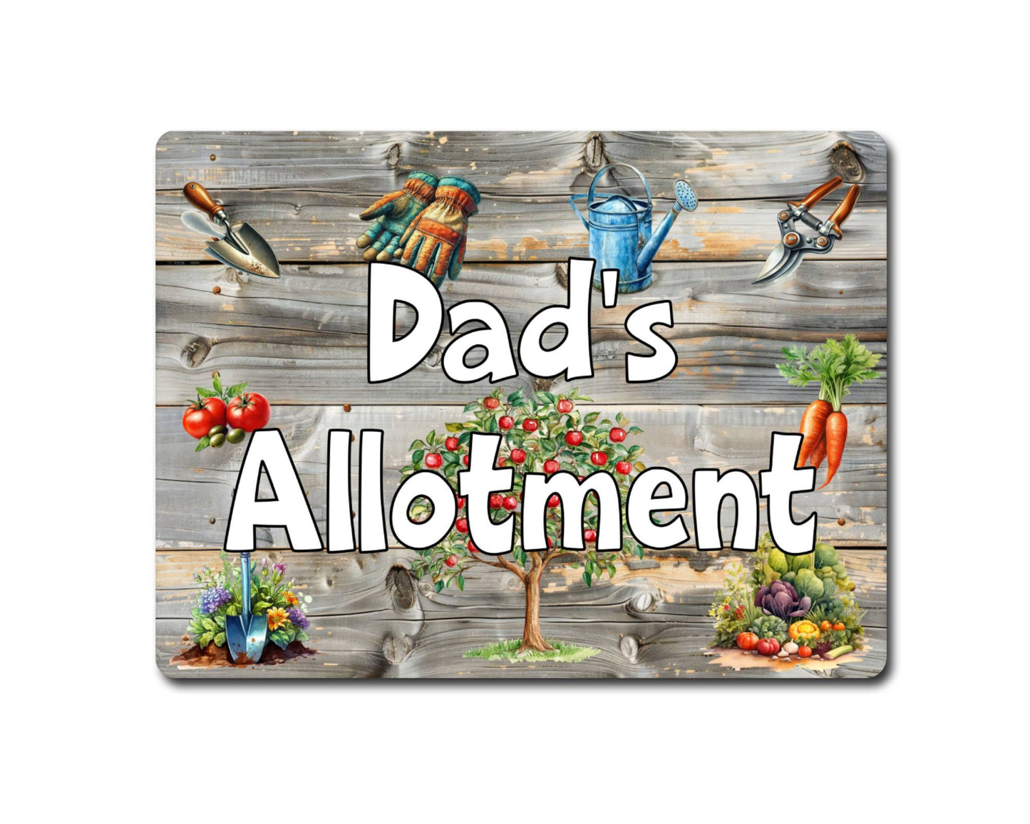 Garden Metal Sign Gift - Dad's Allotment - Cute Fun Novelty Family Aluminium Present