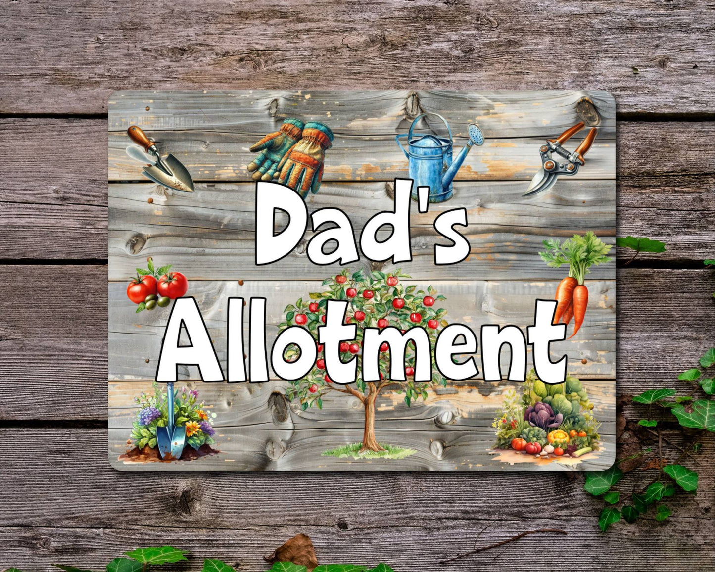 Garden Metal Sign Gift - Dad's Allotment - Cute Fun Novelty Family Aluminium Present