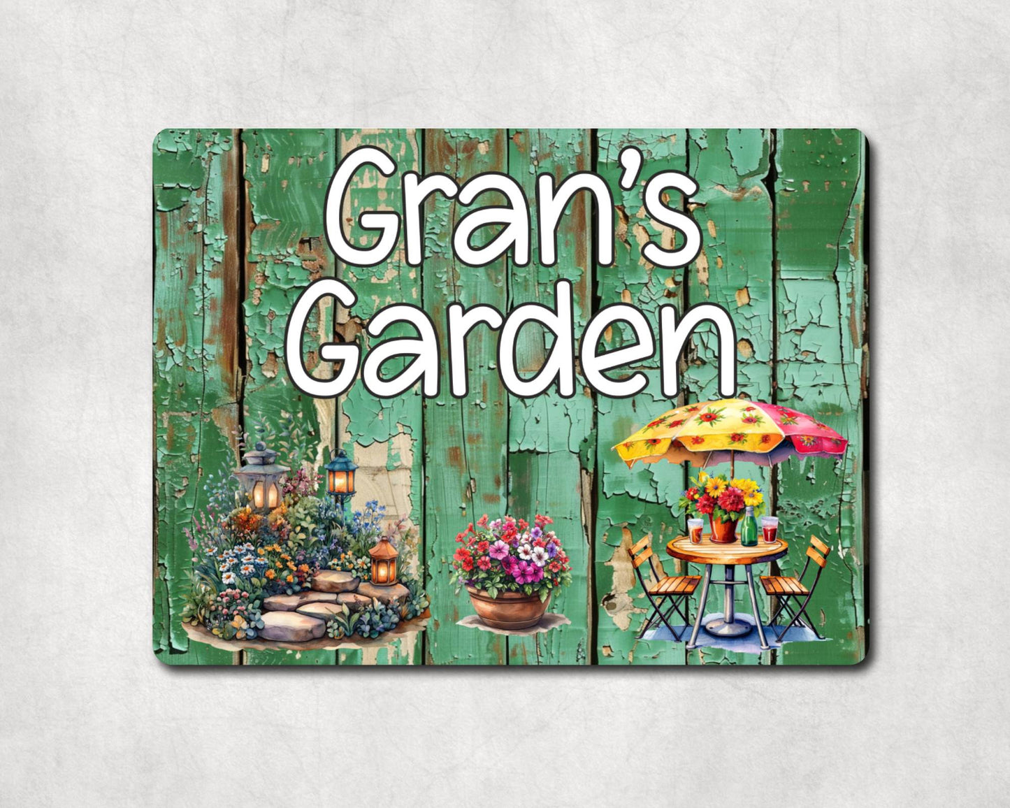 Grandparent Allotment Metal Sign Gift - Gran's Garden - Cute Fun Novelty Family Aluminium Animal Present