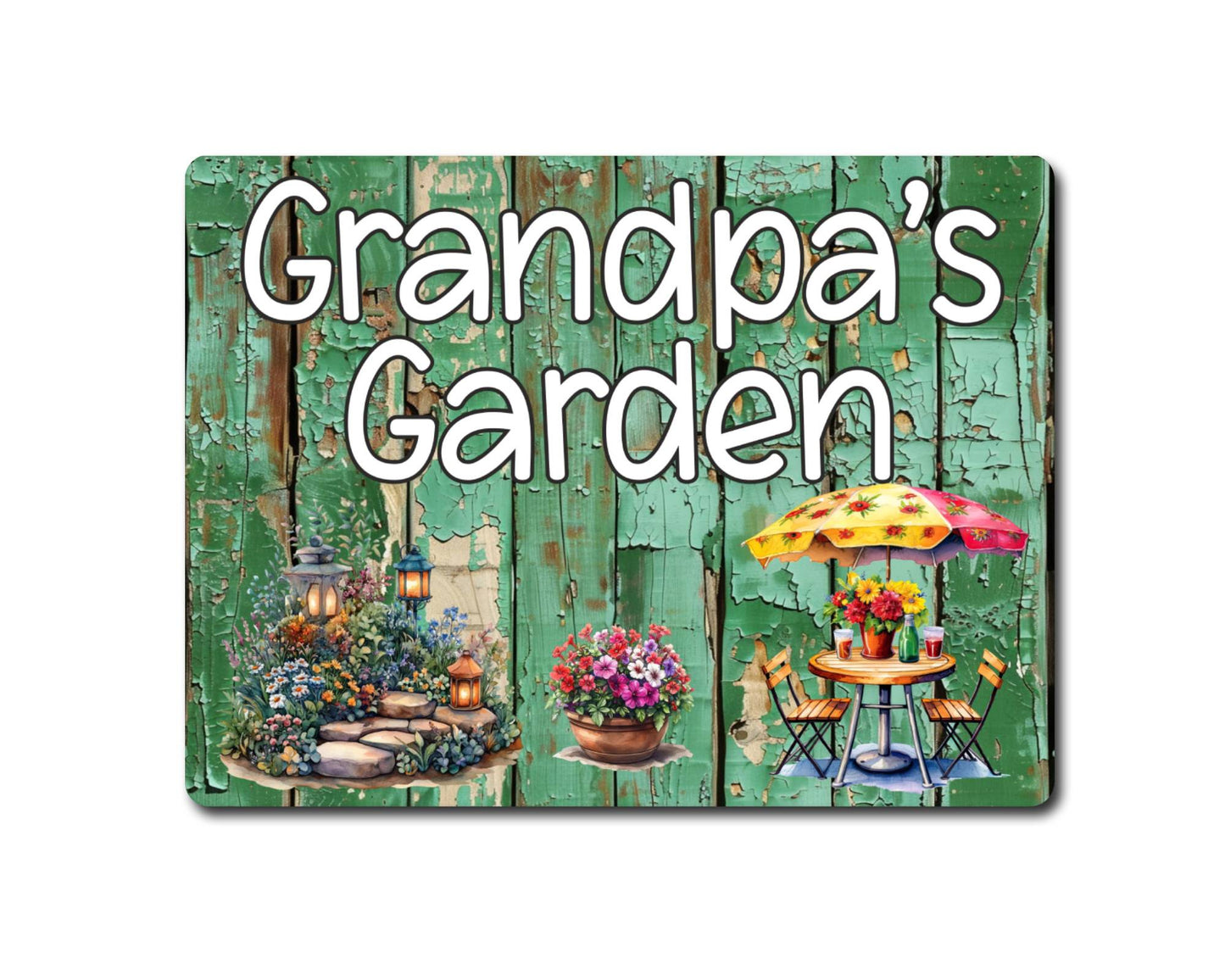 Grandparent Allotment Metal Sign Gift - Grandpa's Garden - Cute Fun Novelty Family Aluminium Animal Present