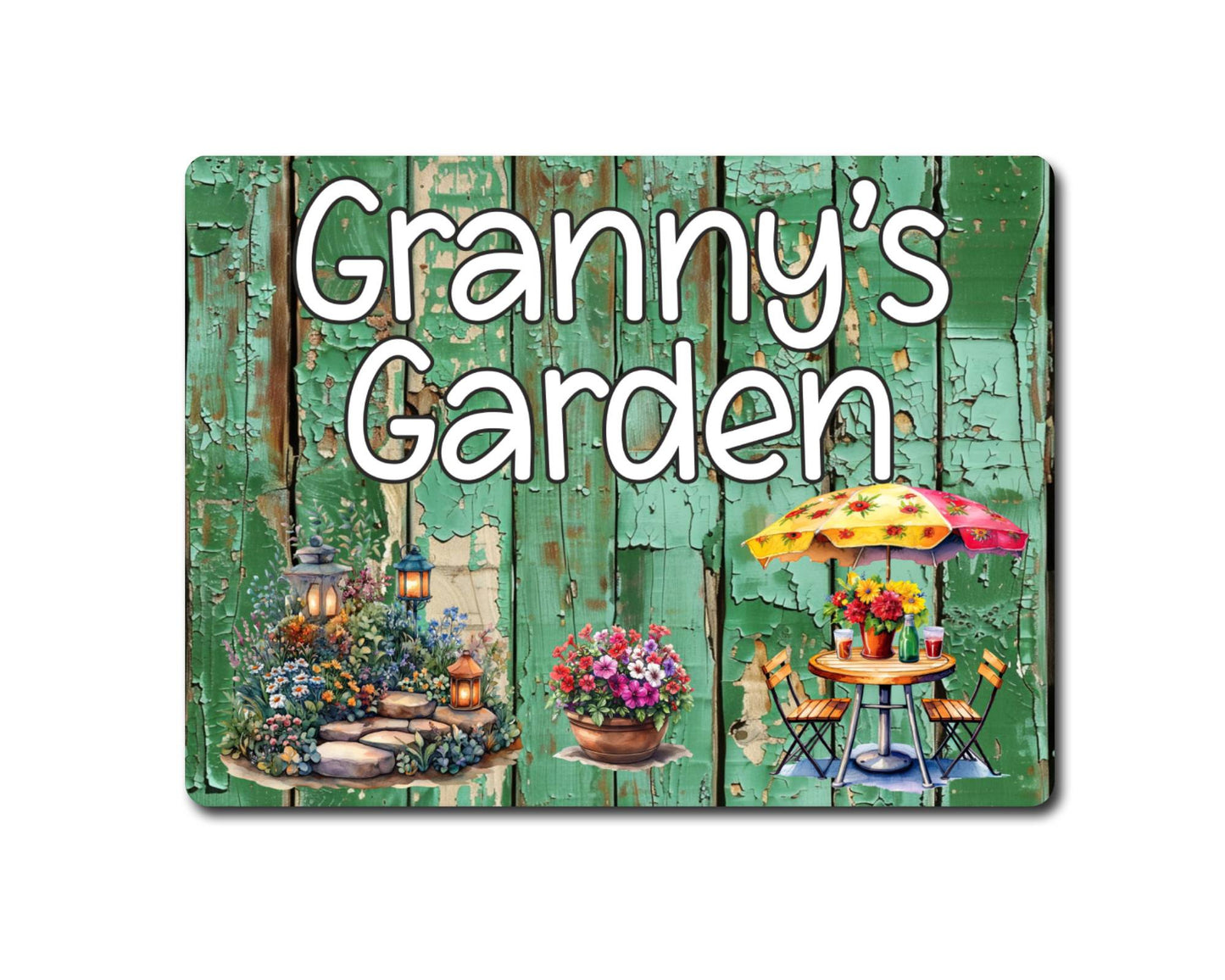 Grandparent Allotment Metal Sign Gift - Granny's Garden - Cute Fun Novelty Family Aluminium Animal Present