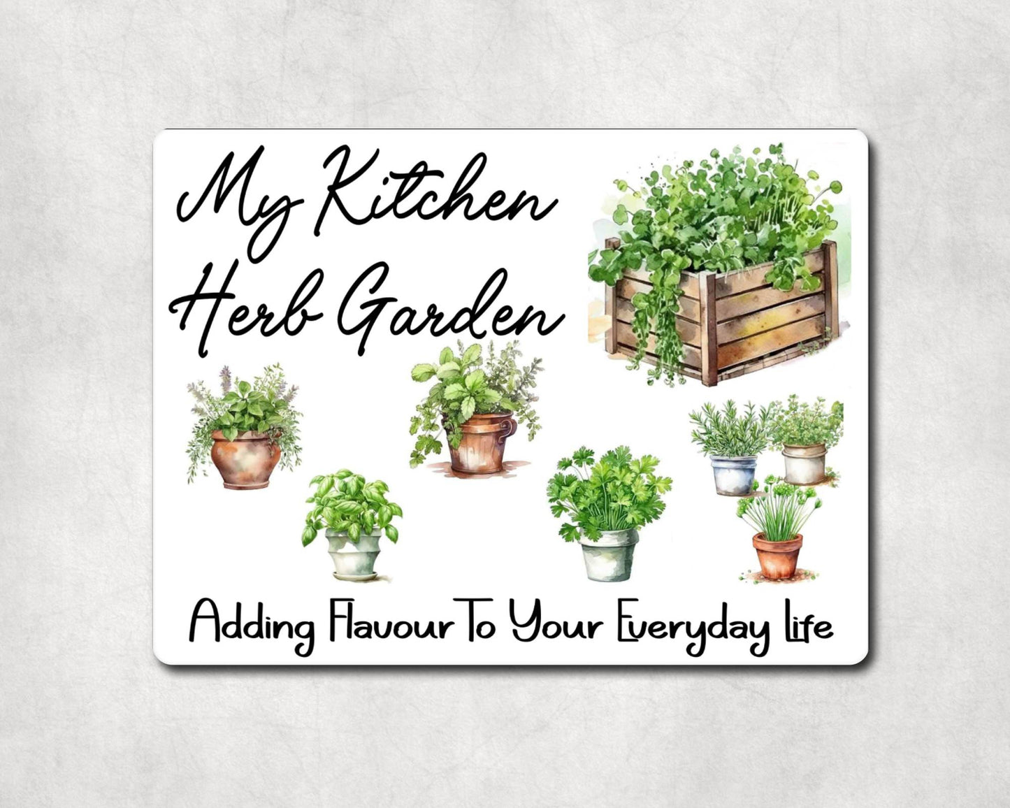 Gardening Metal Sign Gift - My Kitchen Herb Garden - Adding Flavour - Cute Fun Novelty Family Aluminium Present