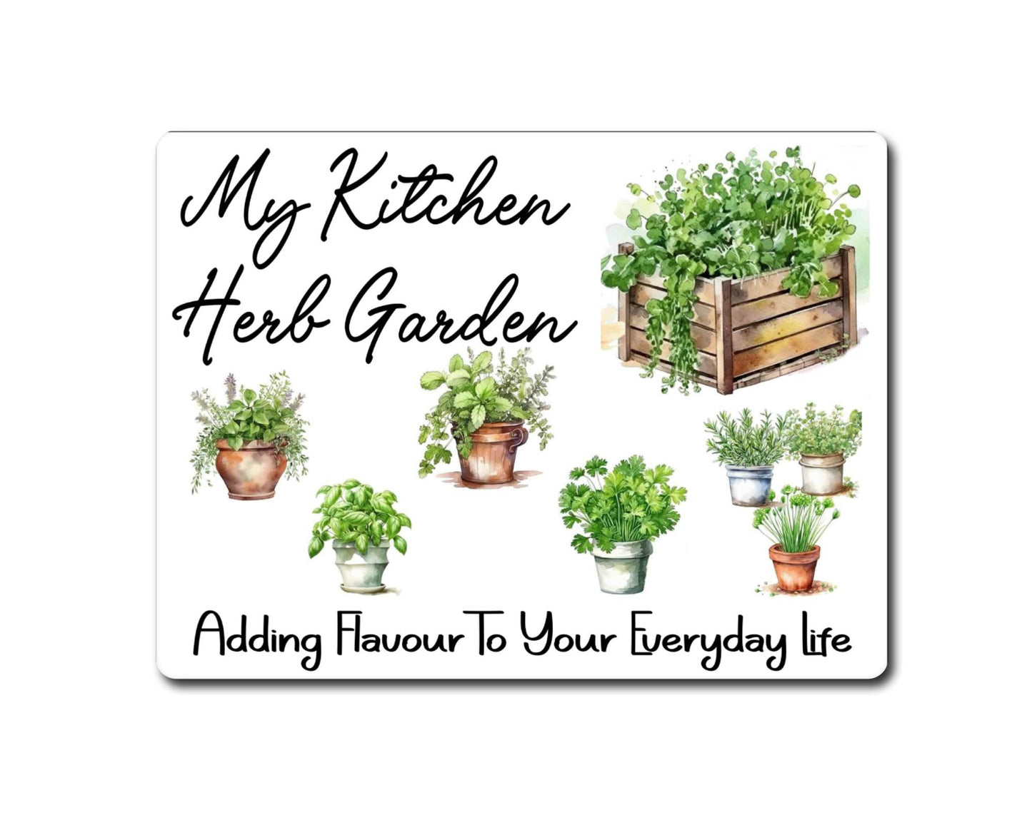Gardening Metal Sign Gift - My Kitchen Herb Garden - Adding Flavour - Cute Fun Novelty Family Aluminium Present