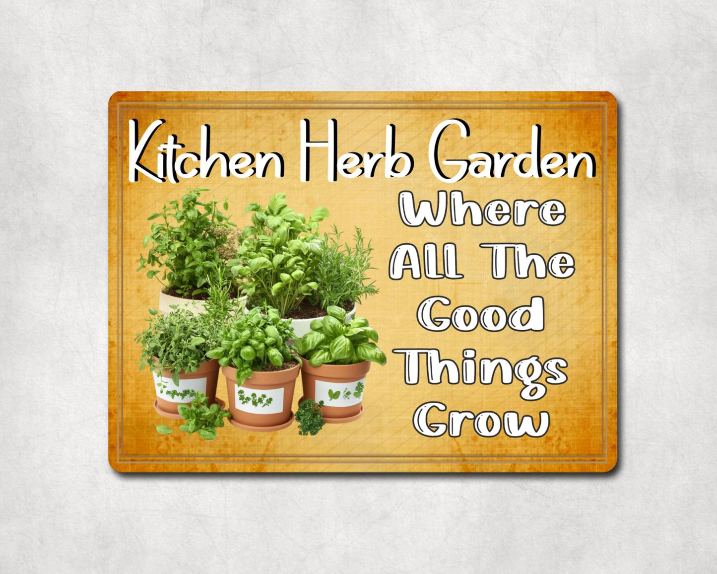 Gardening Metal Sign Gift - Kitchen Herb Garden - Where All The Good Things Grow - Cute Fun Novelty Family Aluminium Present
