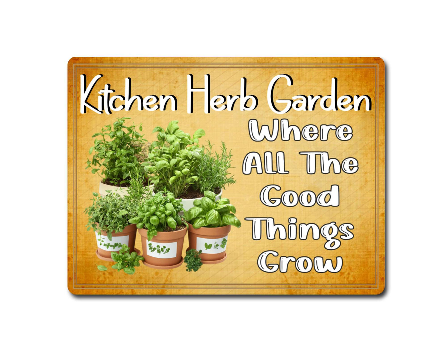 Gardening Metal Sign Gift - Kitchen Herb Garden - Where All The Good Things Grow - Cute Fun Novelty Family Aluminium Present