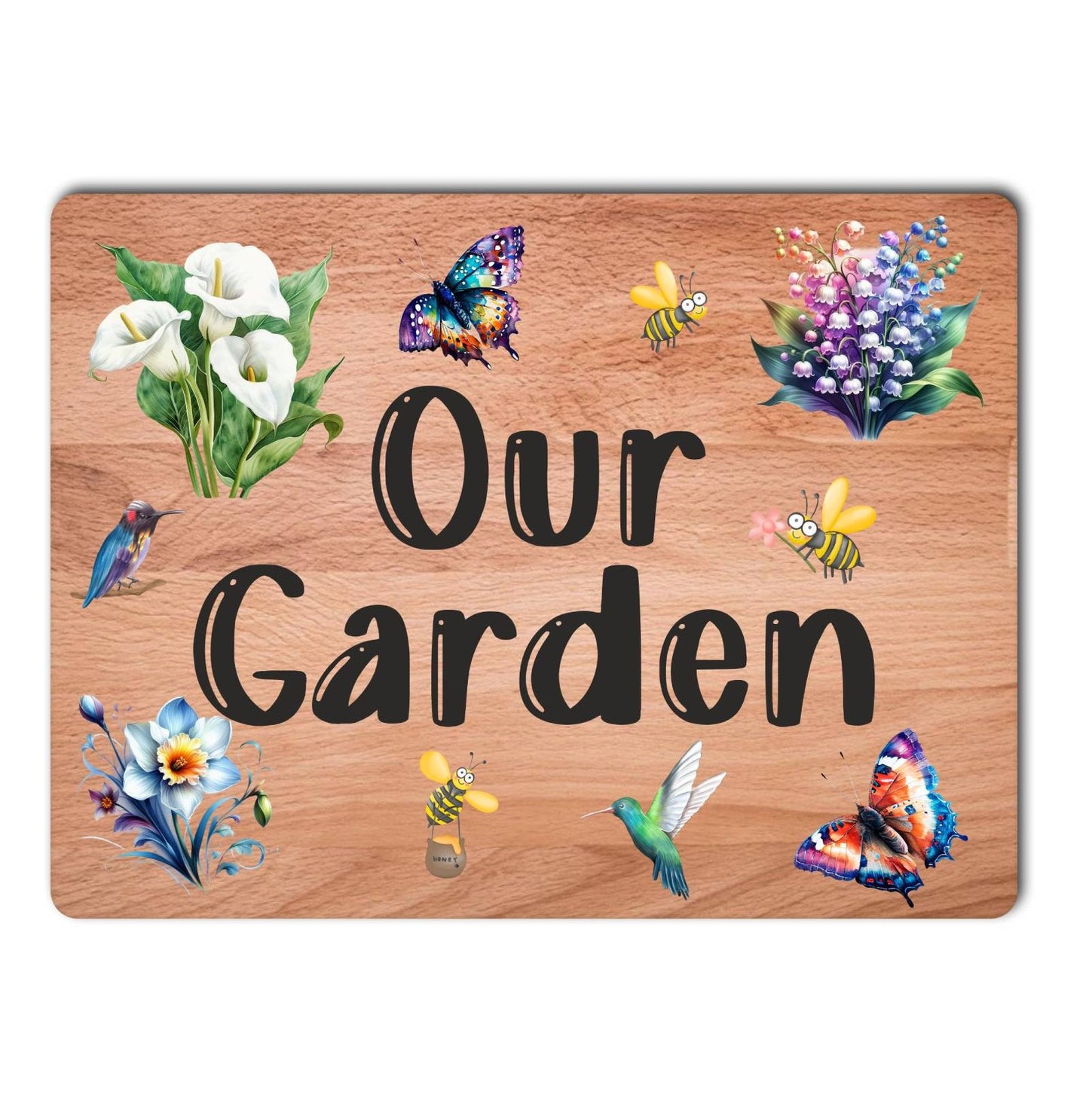 Garden Metal Sign Gift - Our Garden - Beech - Cute Fun Novelty Family Aluminium Present