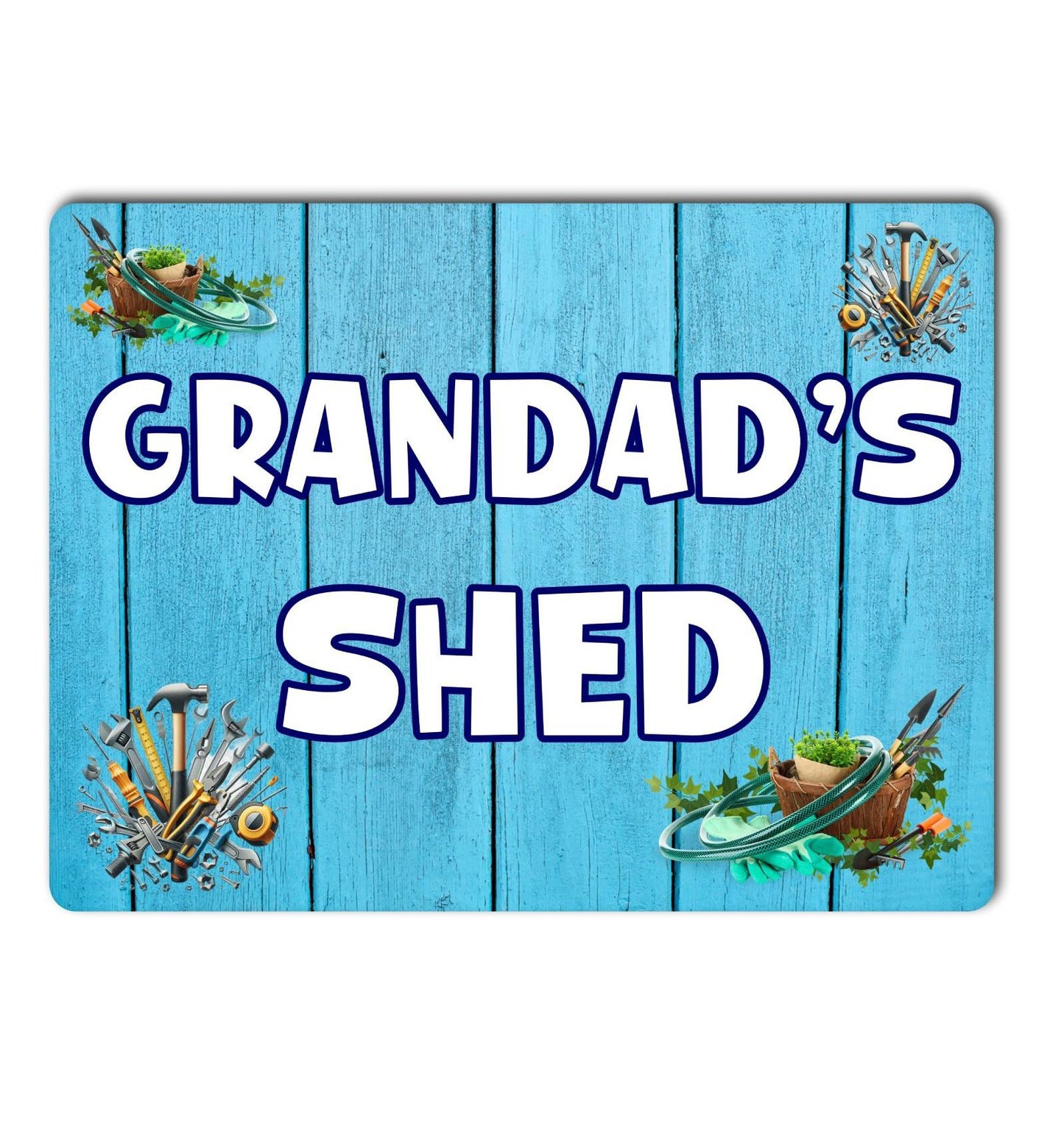 Grandad Metal Sign Gift - Grandad's Shed - Cute Fun Novelty Family Aluminium Present
