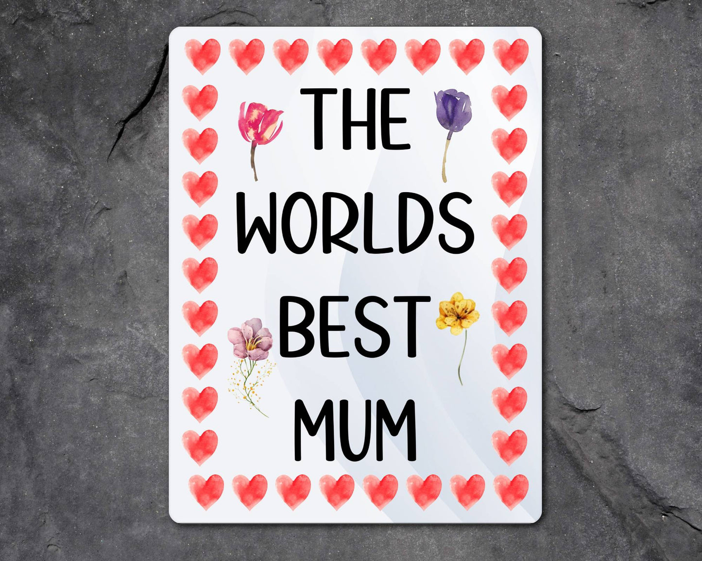 Mum Metal Sign Gift - The World's Best Mum - Cute Fun Novelty Family Aluminium Present