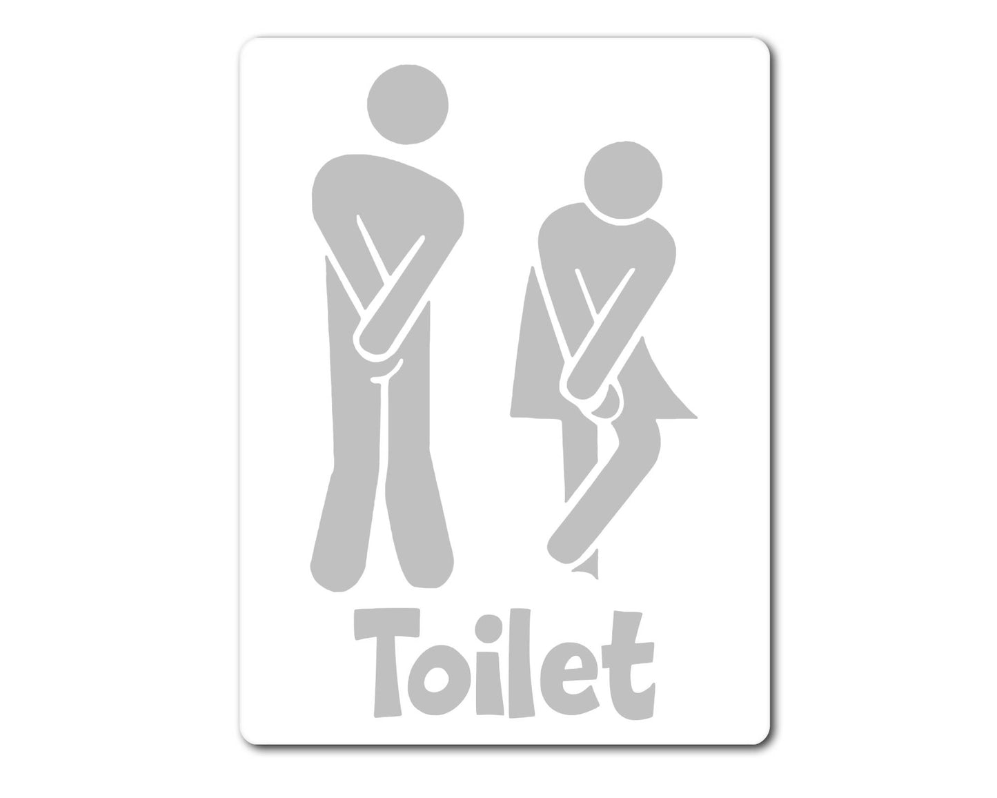 Bathroom Metal Sign Gift - Funny Toilet Sign - GREY - Cute Fun Novelty Aluminium Present