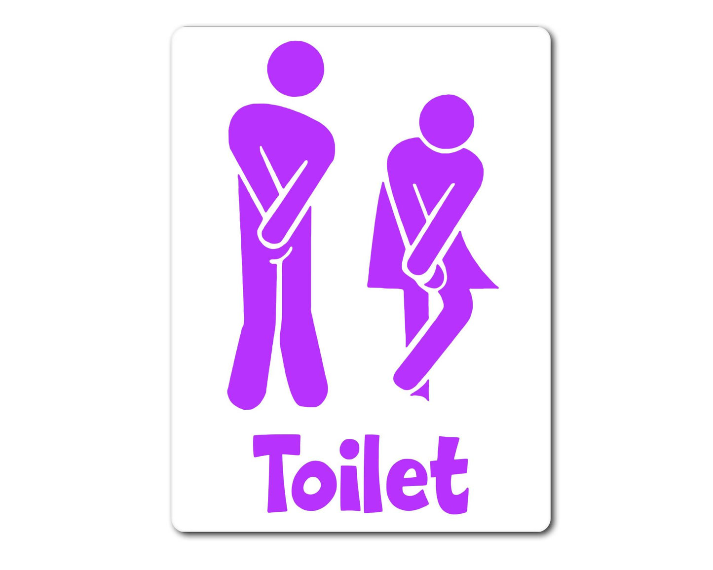 Bathroom Metal Sign Gift - Funny Toilet Sign - PURPLE - Cute Fun Novelty Aluminium Present