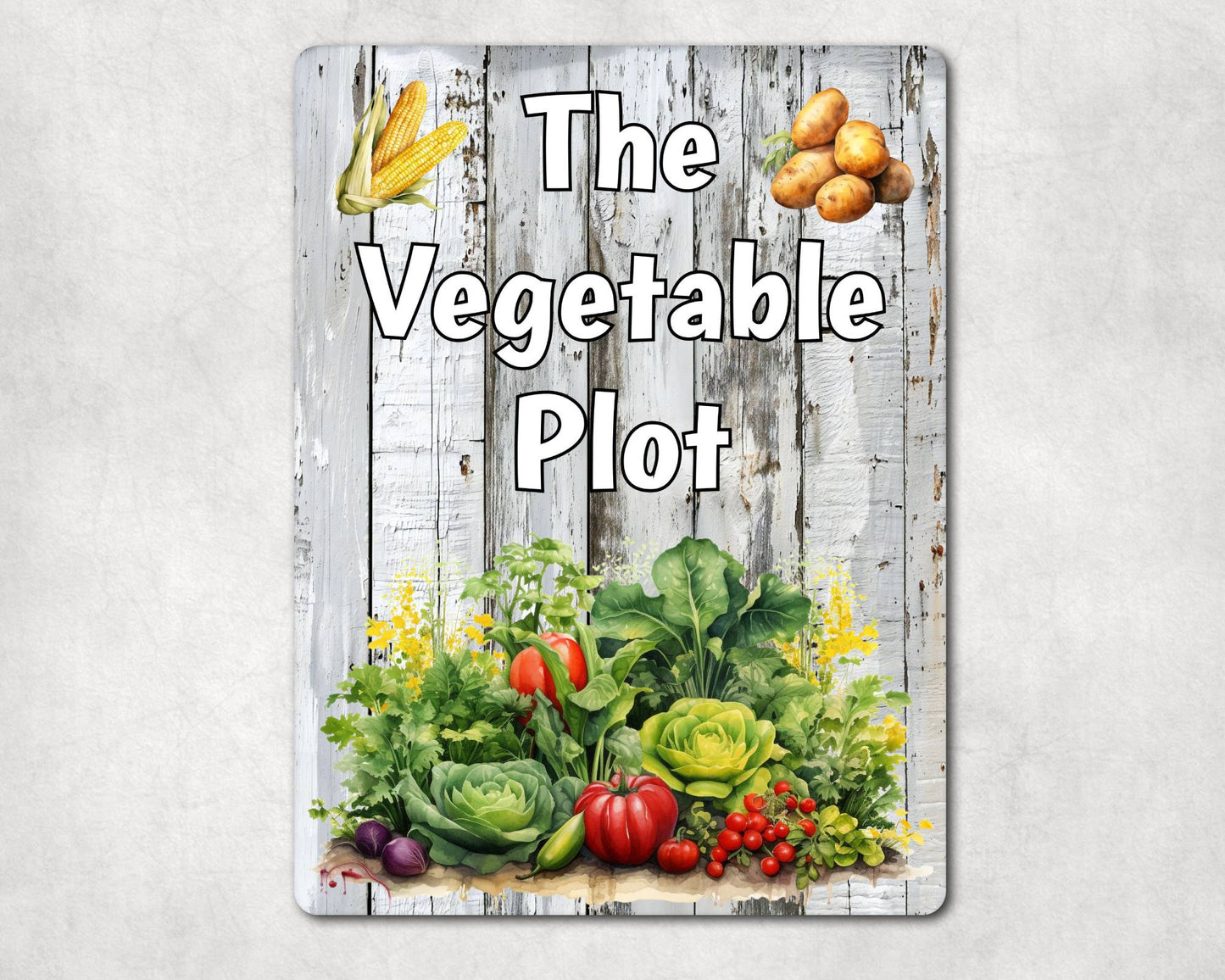Gardening Metal Sign Gift - The Vegetable Plot - Cute Fun Novelty Family Allotment Aluminium Present