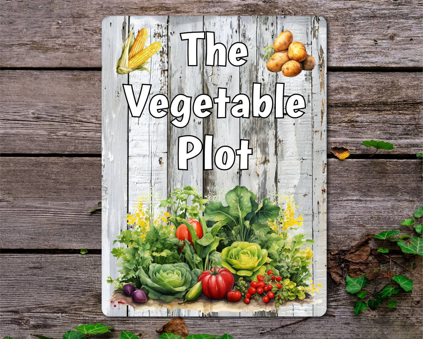 Gardening Metal Sign Gift - The Vegetable Plot - Cute Fun Novelty Family Allotment Aluminium Present