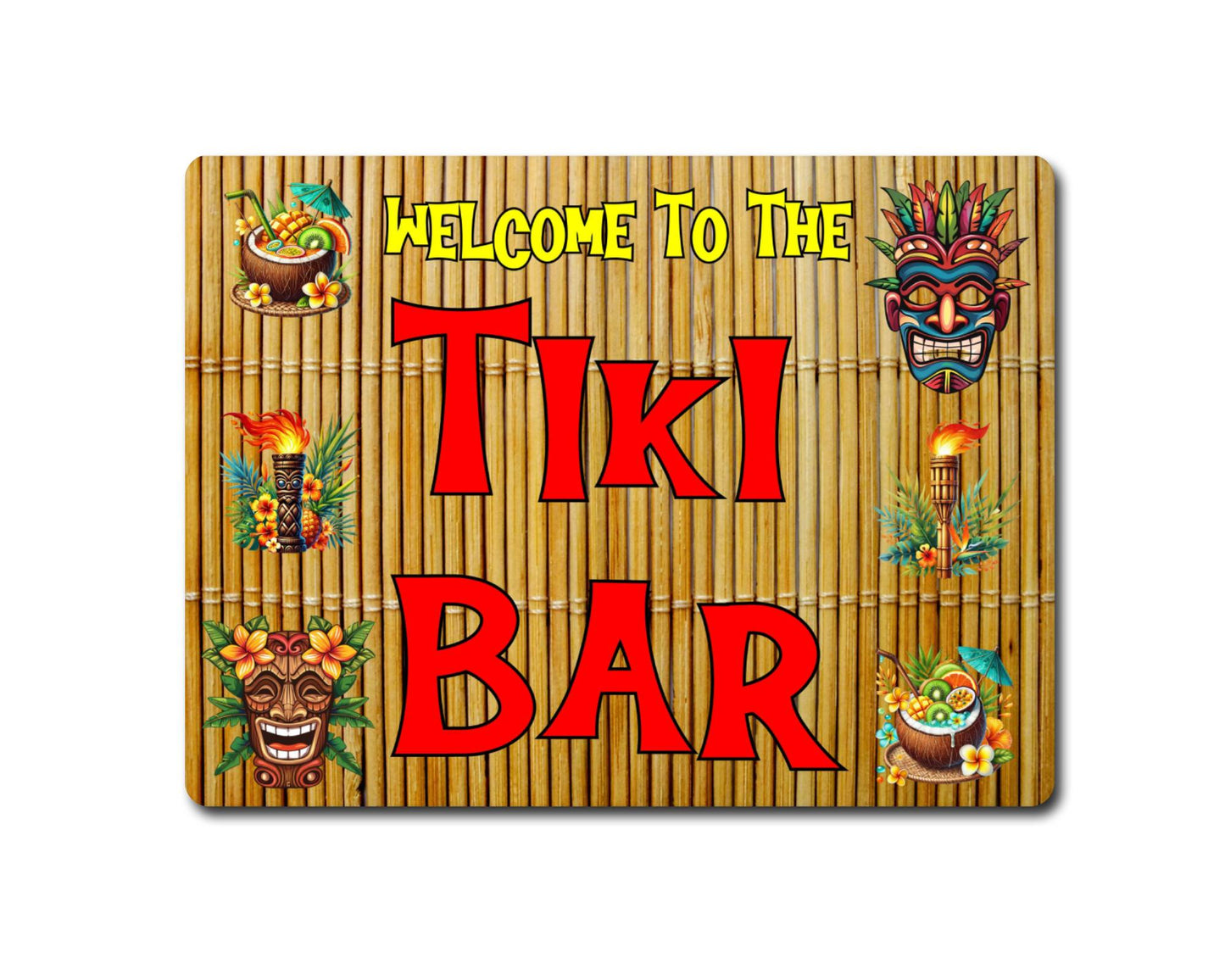 Alcohol Metal Sign Gift - Welcome To The Tiki Bar - Cute Fun Novelty Family Drink Aluminium Present