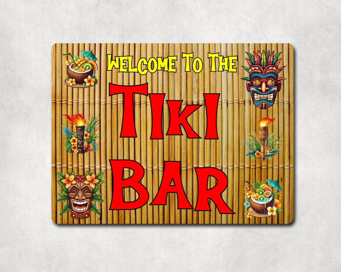 Alcohol Metal Sign Gift - Welcome To The Tiki Bar - Cute Fun Novelty Family Drink Aluminium Present