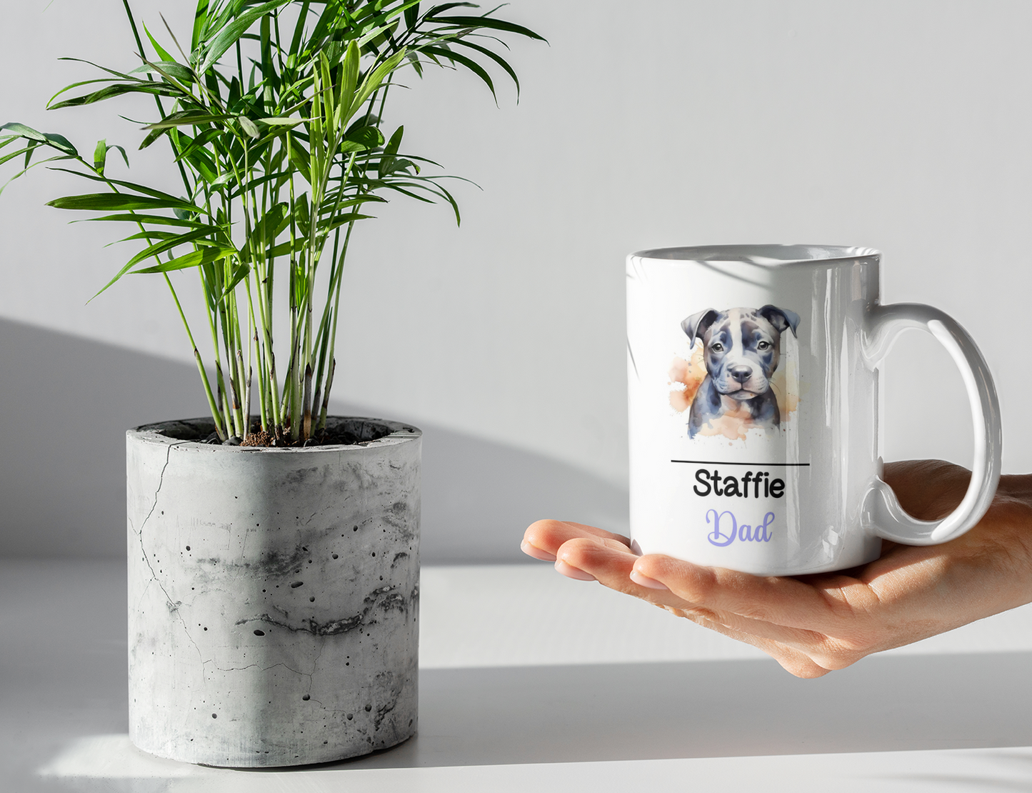 Staffie Dad Mug Gift Nice Funny Cute Novelty Pet Dog Owner Cup Birthday Christmas Father's Day Present