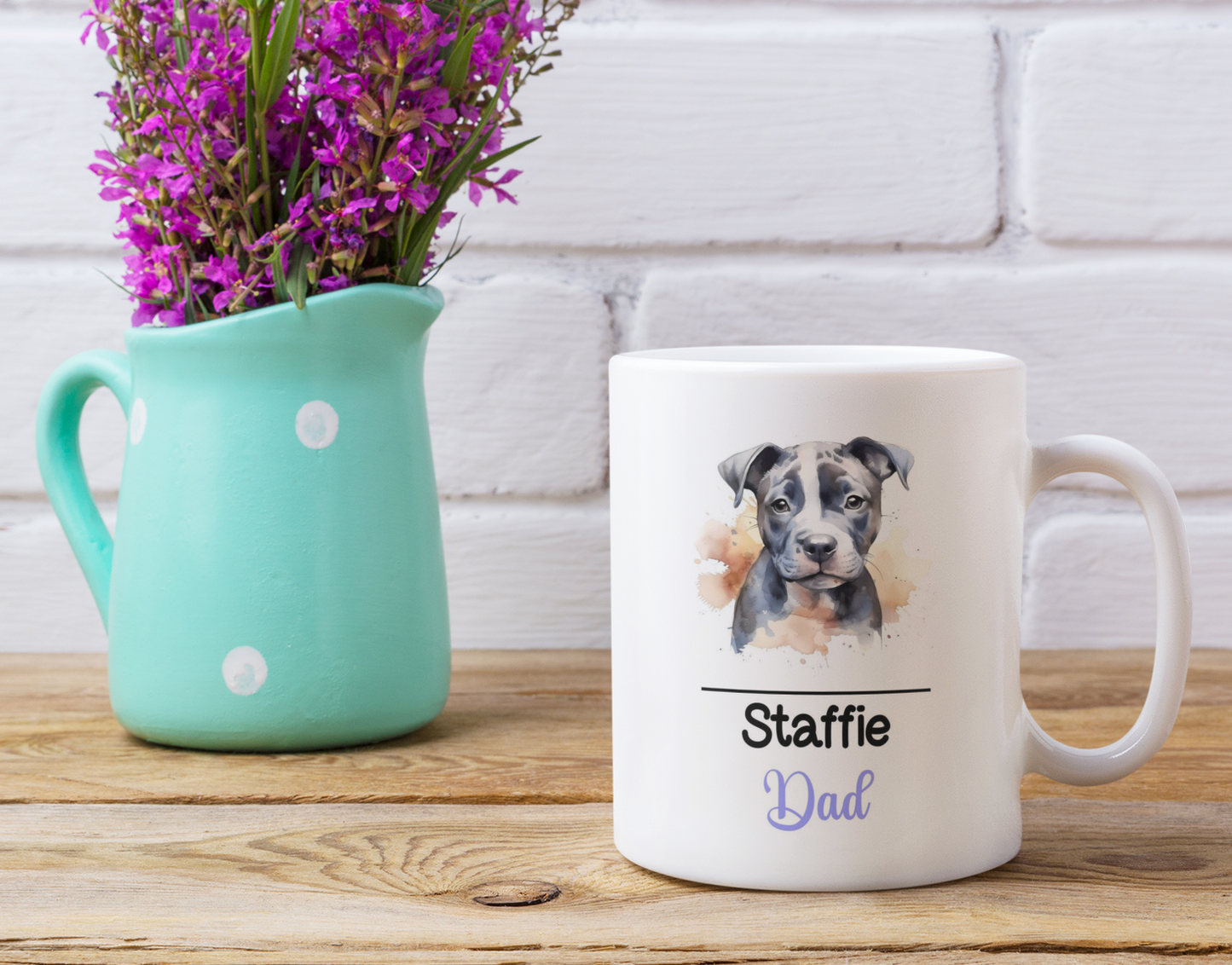 Staffie Dad Mug Gift Nice Funny Cute Novelty Pet Dog Owner Cup Birthday Christmas Father's Day Present