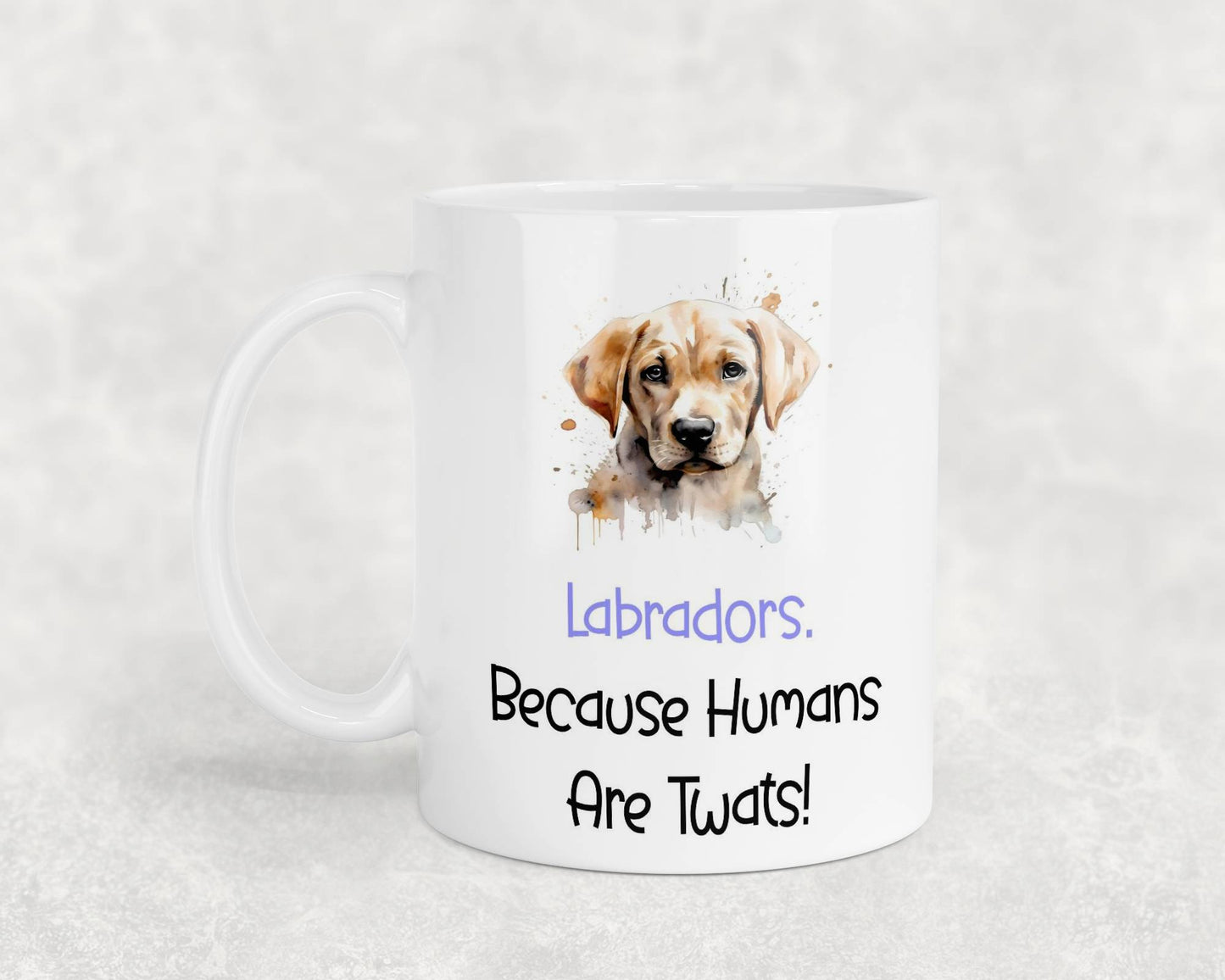 Labrador Mug Gift - Because Humans Are Twats - Nice Funny Cute Novelty Pet Dog Owner Cup Birthday Christmas Present