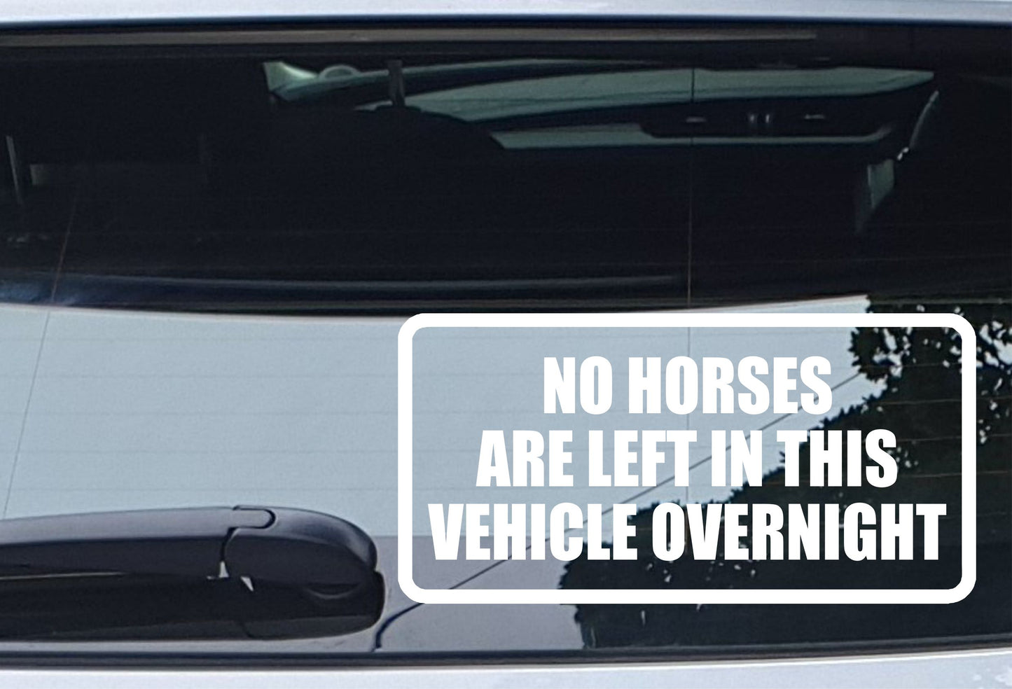 Car Sticker No Horses Are Left In Vehicle Overnight Funny Window Bumper Boot Door Decal Gift Present