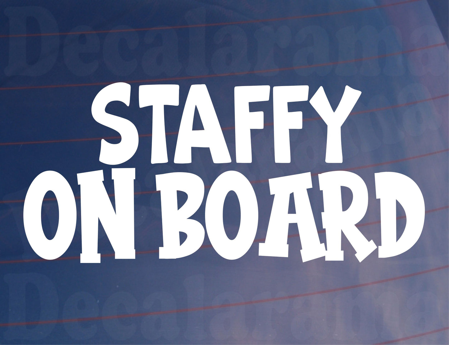 Staffy Car Sticker On Board Nice Fun Cute Novelty Dog Window Bumper Boot Door Decal Gift Present