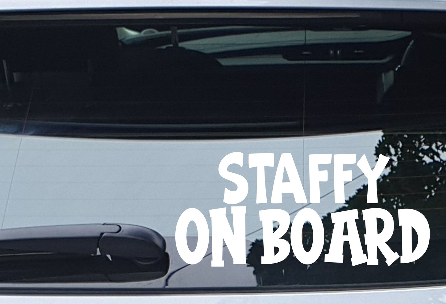 Staffy Car Sticker On Board Nice Fun Cute Novelty Dog Window Bumper Boot Door Decal Gift Present