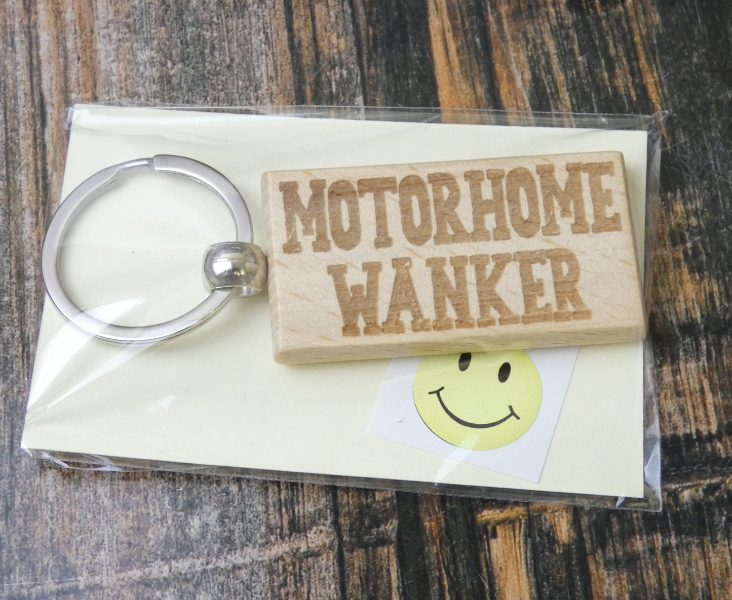 Motorhome Keyring Gift Motorhome Wanker Cute Engraved Wooden Campervan Key Fob Fun Novelty Nice Custom Present