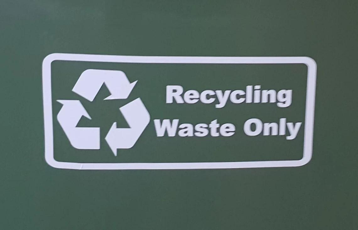 Bin Sticker Recycling Waste Only Refuse Wheelie Bin Warning Decal - Small and Large Sizes