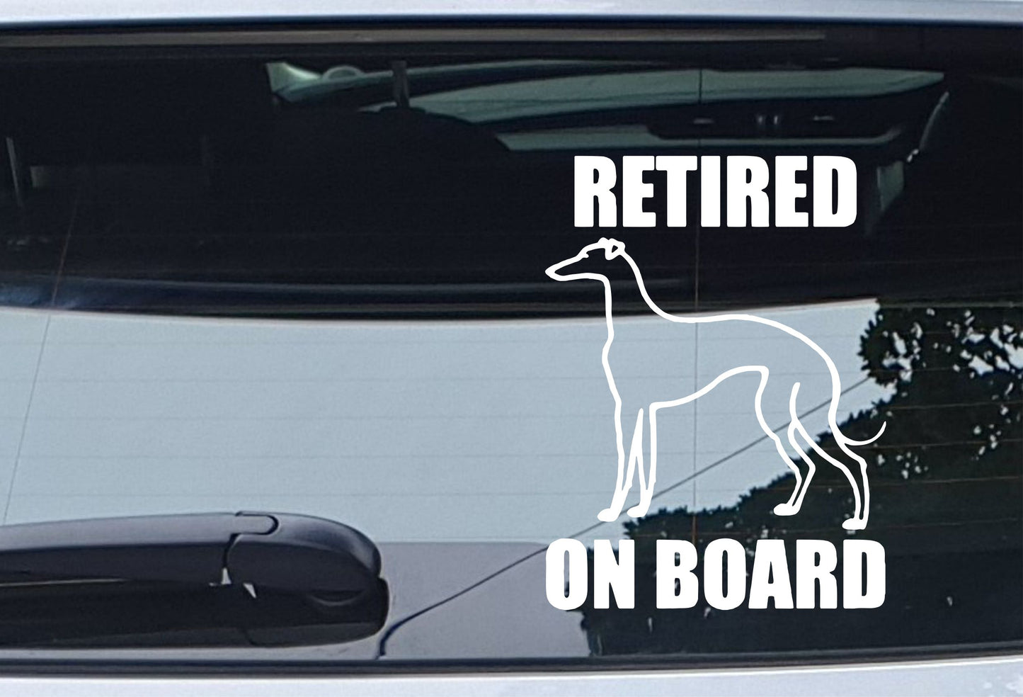 Car Sticker Retired Greyhound On Board Novelty Warning Van Window Bumper Boot Door Decal