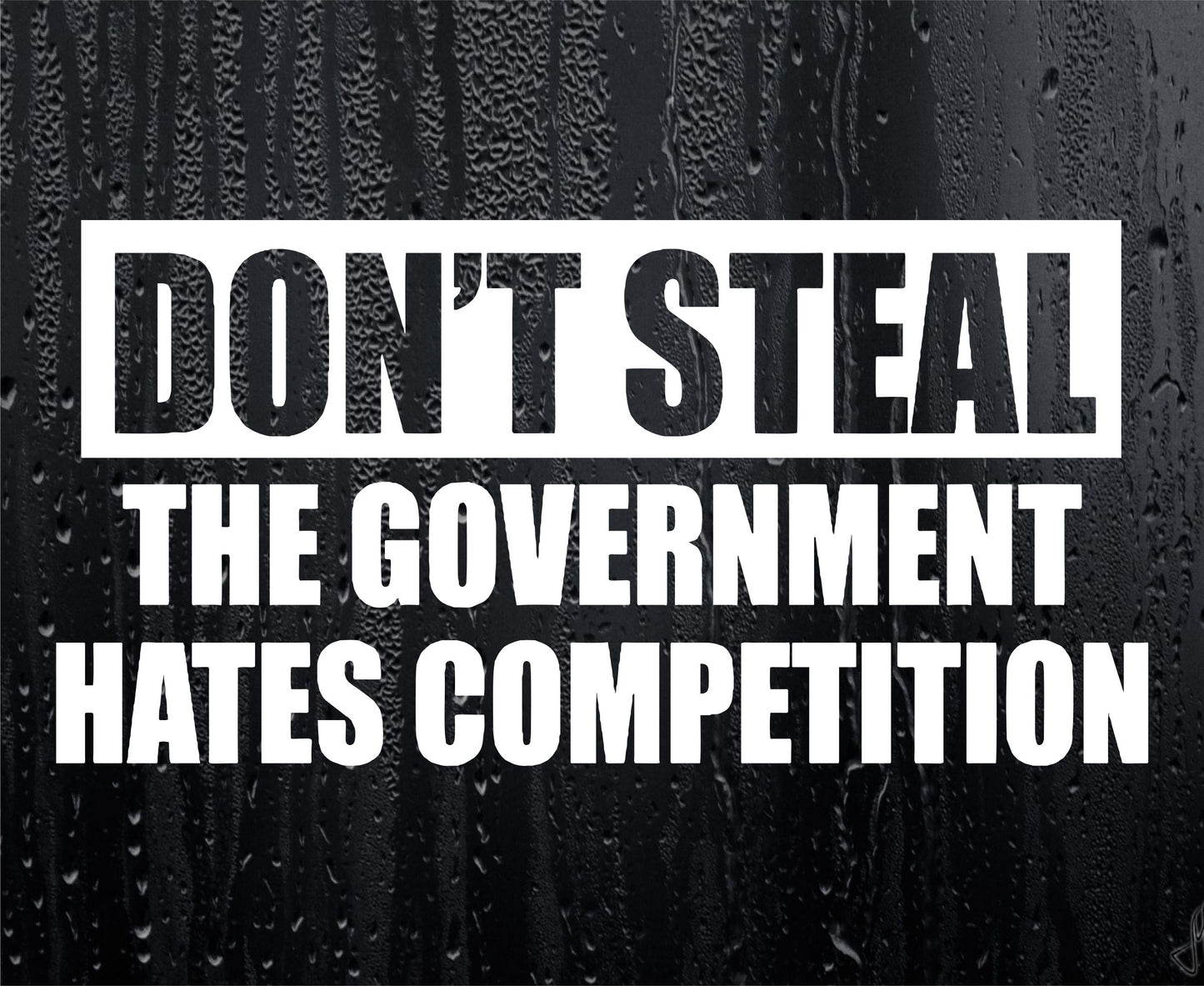 Car Sticker Don't Steal The Government Hates Competition Funny Novelty Bumper Door Boot Decal