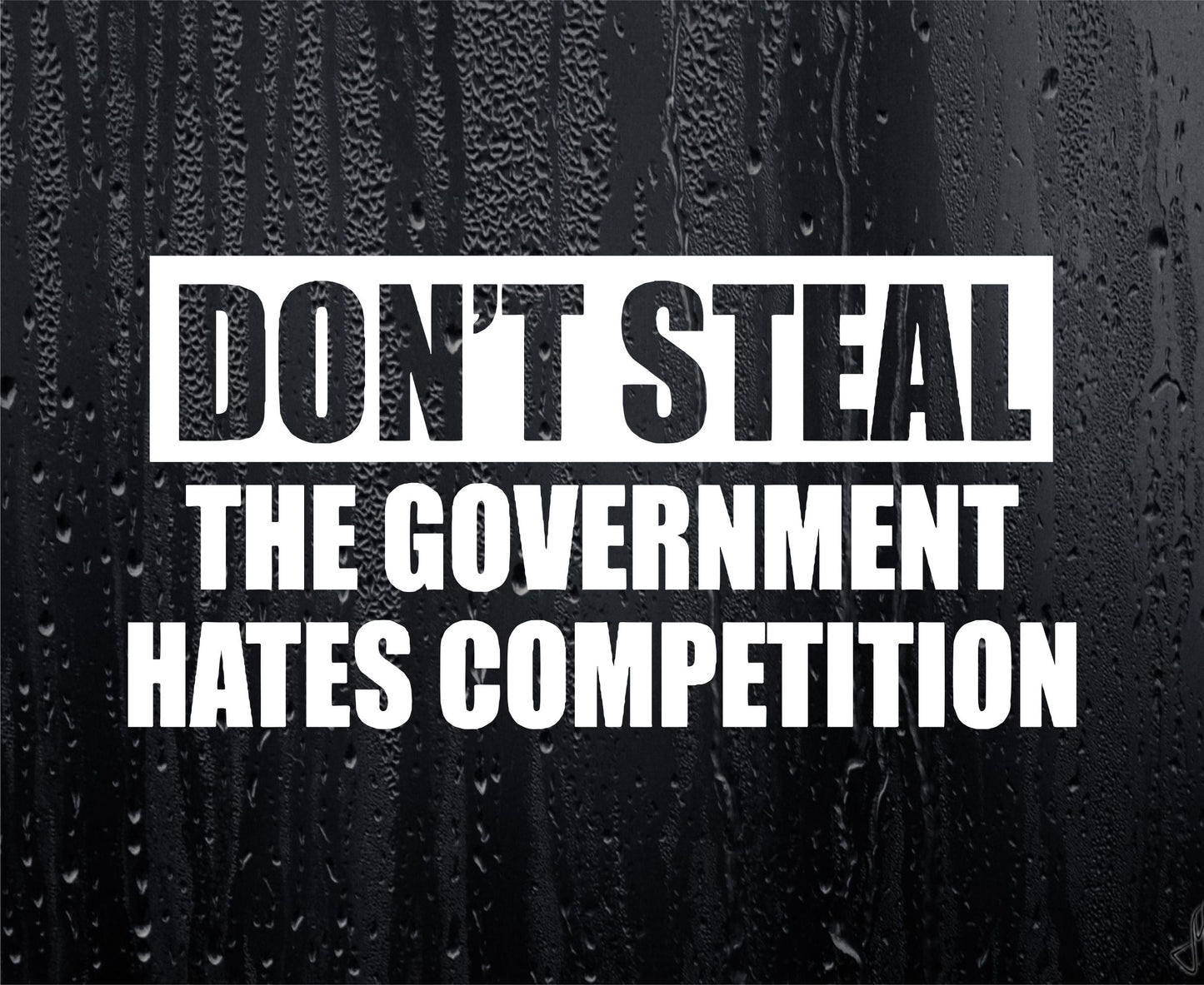 Car Sticker Don't Steal The Government Hates Competition Funny Novelty Bumper Door Boot Decal