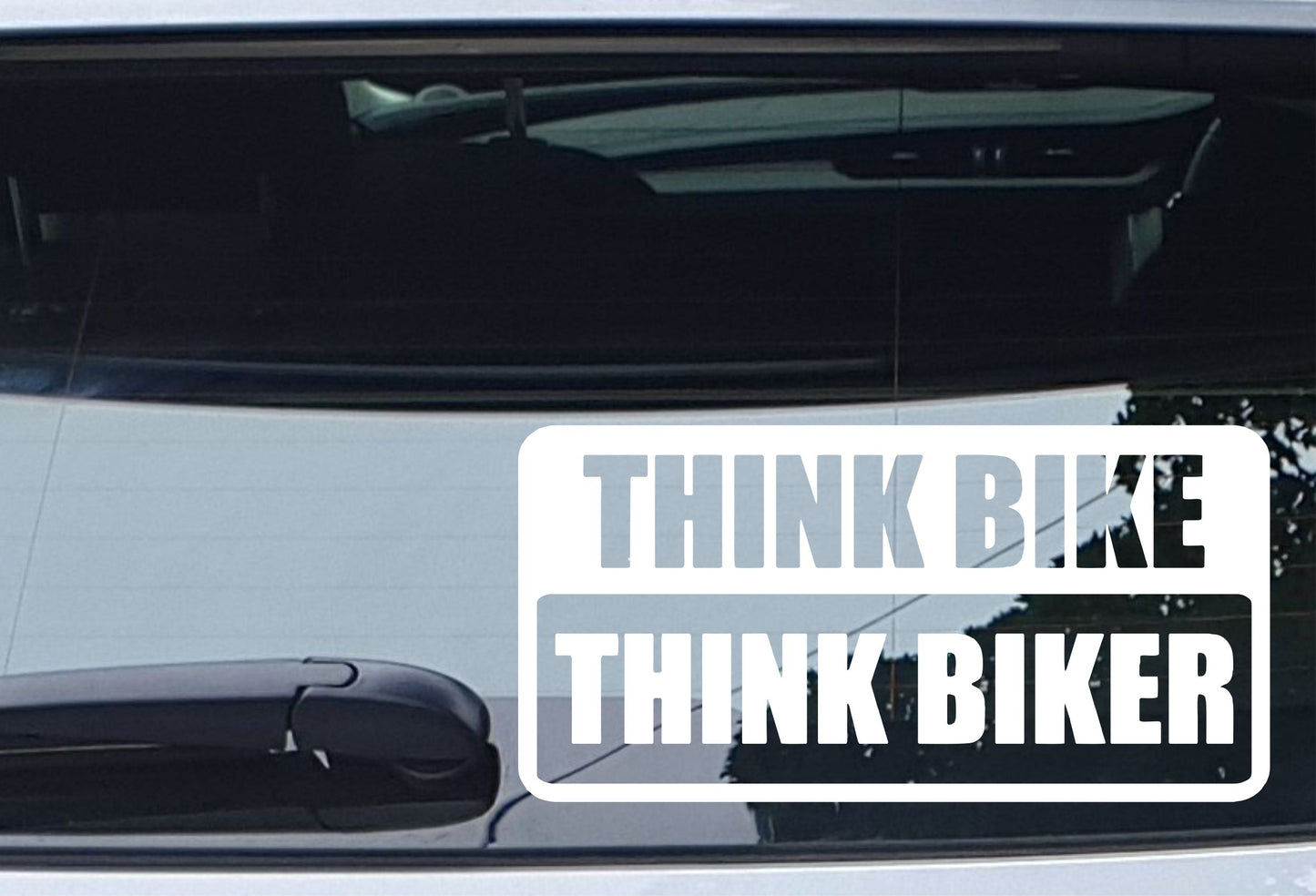 Car Sticker Think Bike Think Biker Fun Cute Novelty Bonnet Van Bumper Boot Door Window Decal Present