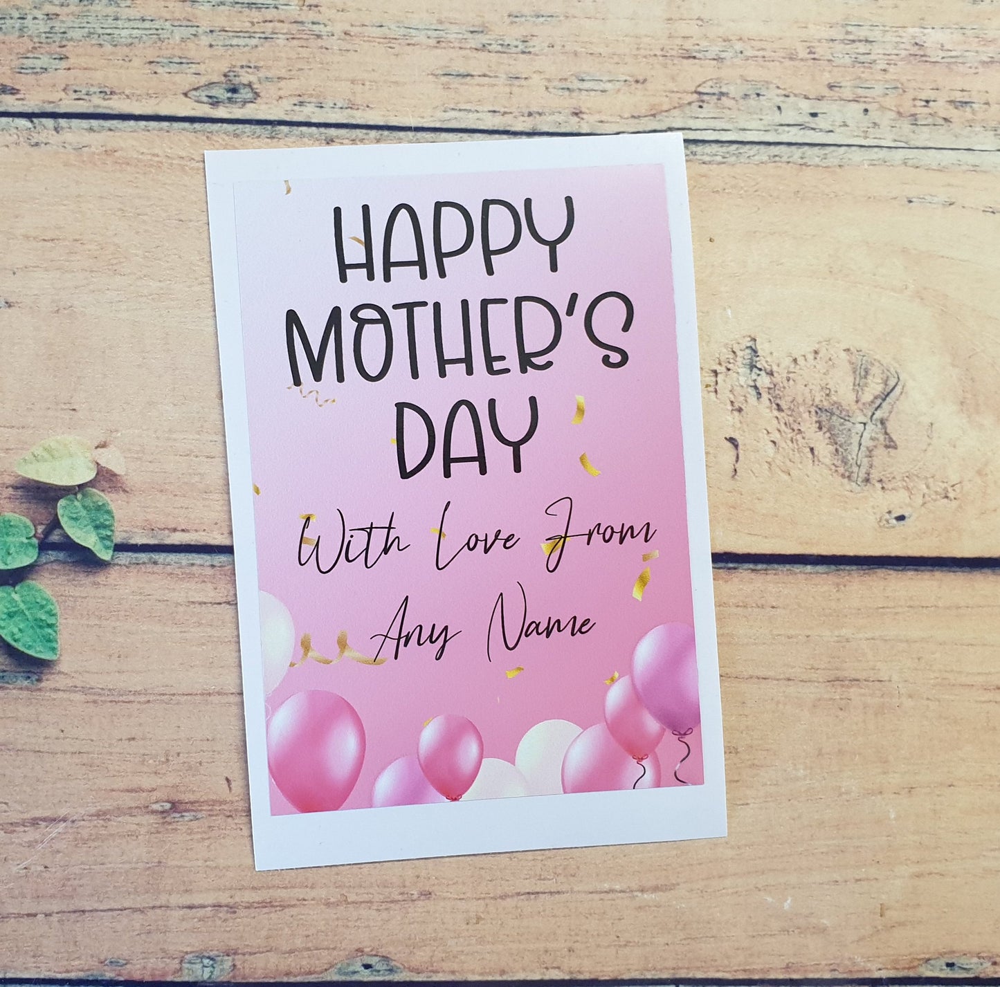 Mother's Day Wine Bottle Label x2 - Pink Balloon Design - To fit Prosecco Champagne Beer Alcohol Bottles Custom Gift Present - Add Your Name