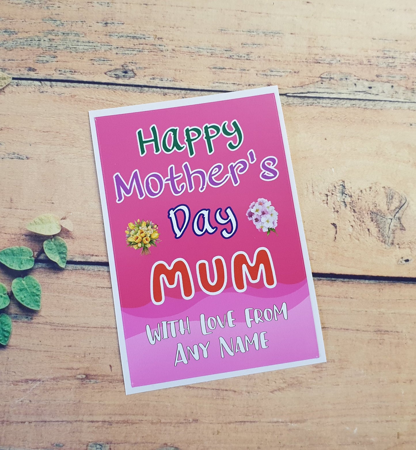 Mother's Day Wine Bottle Label x2 - Pink Design - To fit Prosecco Champagne Beer Alcohol Bottles Custom Gift Present - Add Your Name