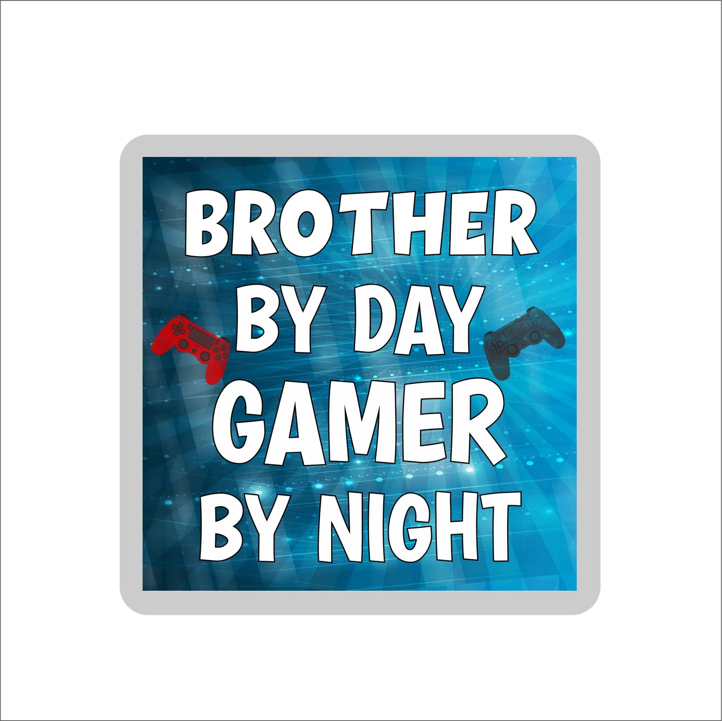 Brother Gaming PS4 Coaster Gift - Brother By Day Gamer By Night - Cute Fun Cheeky Novelty Present