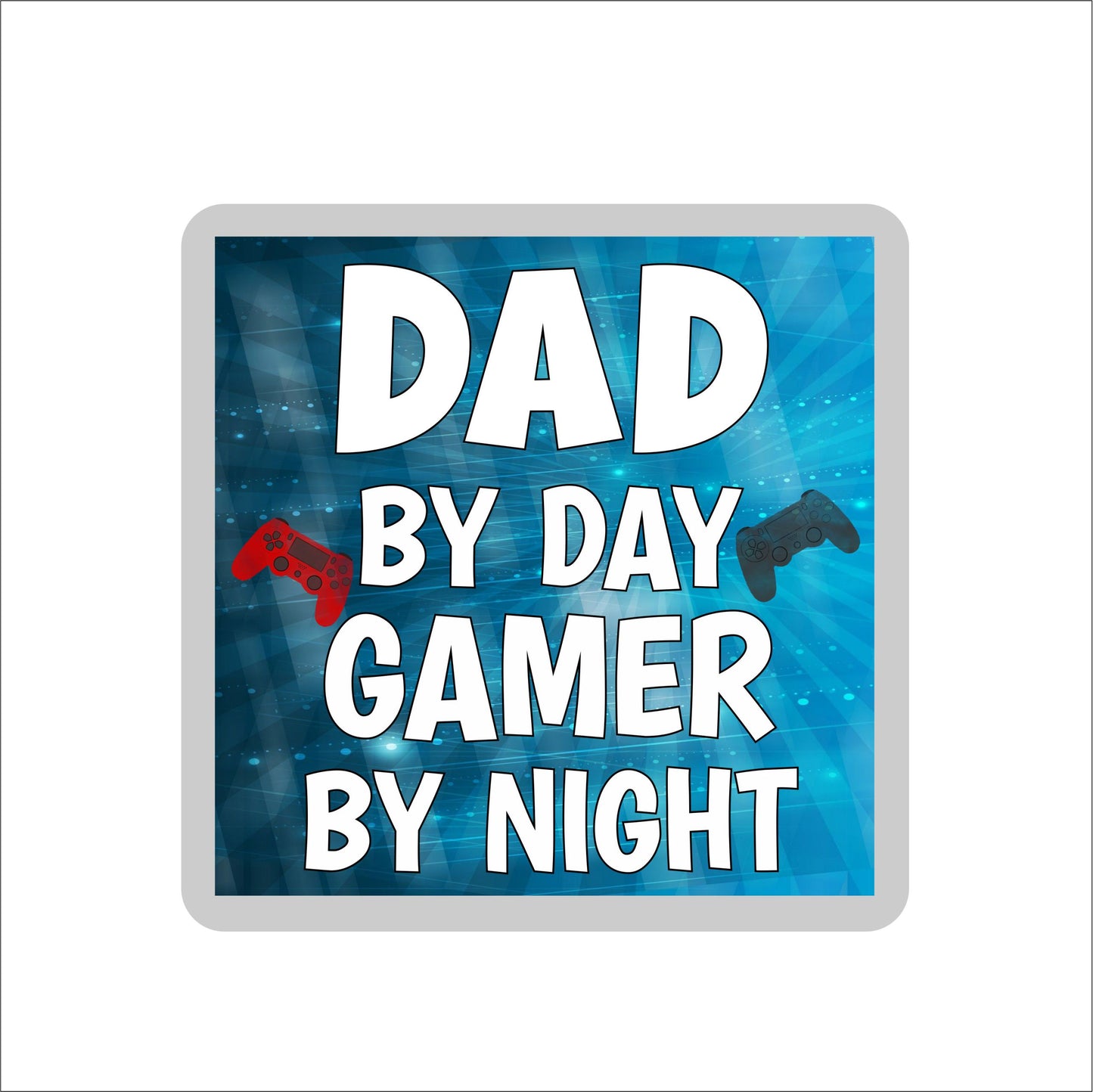 Dad Gaming PS4 Coaster Gift - Dad By Day Gamer By Night - Cute Fun Cheeky Novelty Present